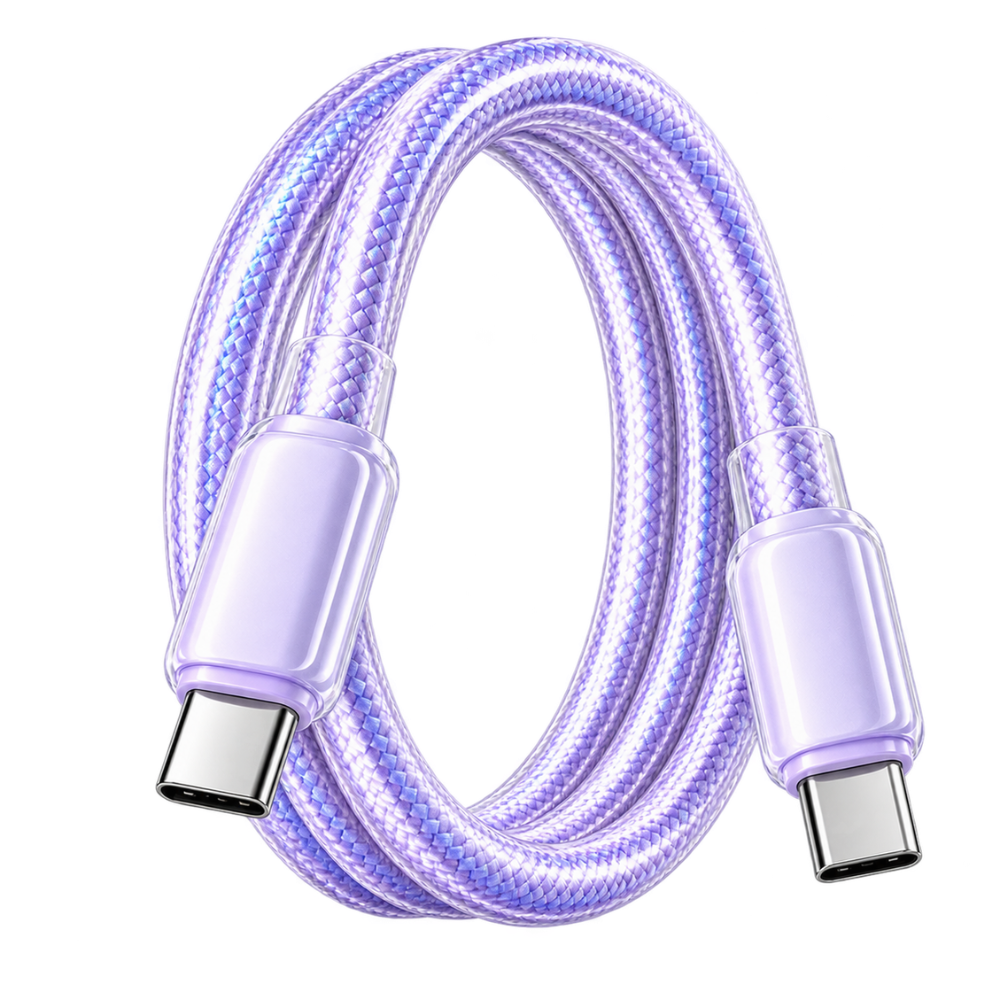 Futopia Titanium Series Low-Temperature Crystal Cable, Type-C to Type-C 100W Fast Charging, Compatible with iPhone 15–17 & Android