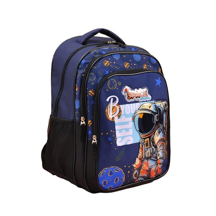 Futopia 5-in-1 Astro Space School Bag Set for Kids - Backpack with 3 Chains, 2 Side Pockets, Insulated Lunch Bag, Lunch Box, Water Bottle & Pencil Case - Durable & Ergonomic Design