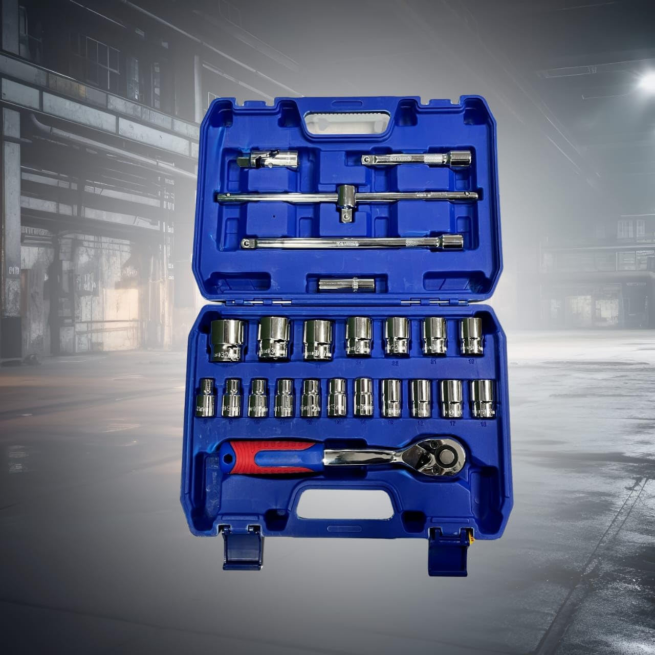 Novita Hand Tool DN-2462 46-Piece 1/4" (6.35mm) Drive Hex Socket Set with 72-Tooth Reversible Ratchet - CrV Steel Construction for Automotive, Construction, DIY & Engineering