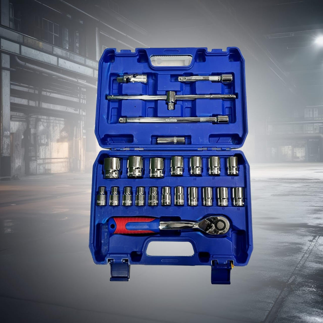 Novita Hand Tool DN-2462 46-Piece 1/4" (6.35mm) Drive Hex Socket Set with 72-Tooth Reversible Ratchet - CrV Steel Construction for Automotive, Construction, DIY & Engineering