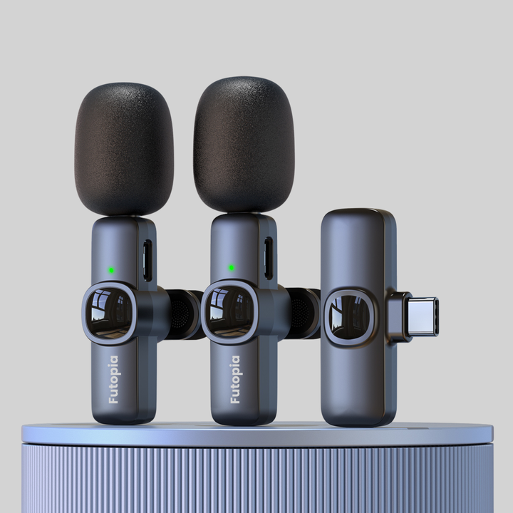 Futopia Wireless Lavalier Microphone for Android & iPhone, Plug & Play Clip-On Mic, AI Noise Cancellation, USB-C Receiver, 6H Battery, YouTube, Vlogging, Interview & Live Streaming