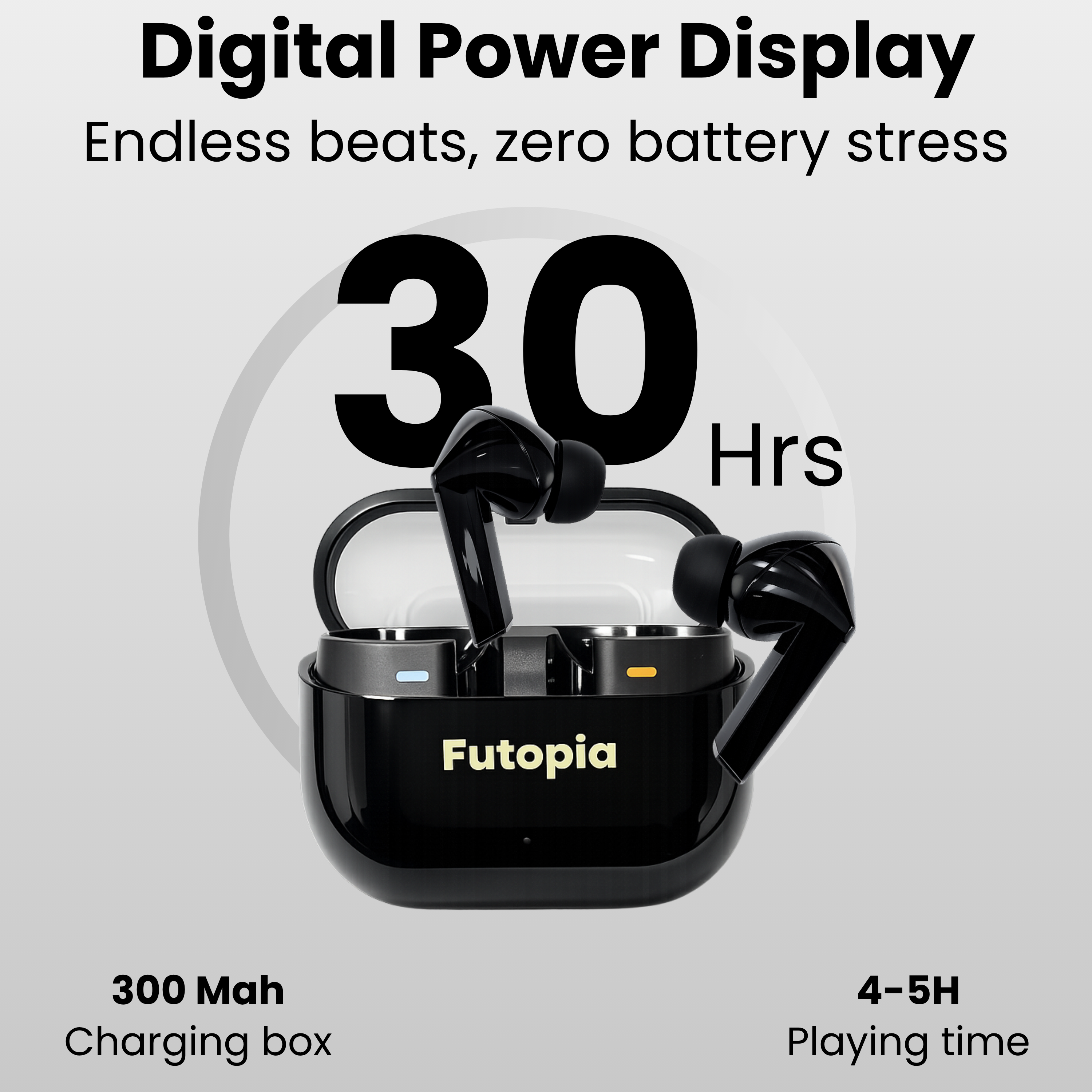 Futopia Wireless Earpods with Magnetic On/Off | Bluetooth 5.4 Earbuds, 13mm Drivers, Type-C Fast Charging, HD Sound & 4-5H Playtime (FGTWSBUDS3PRO)