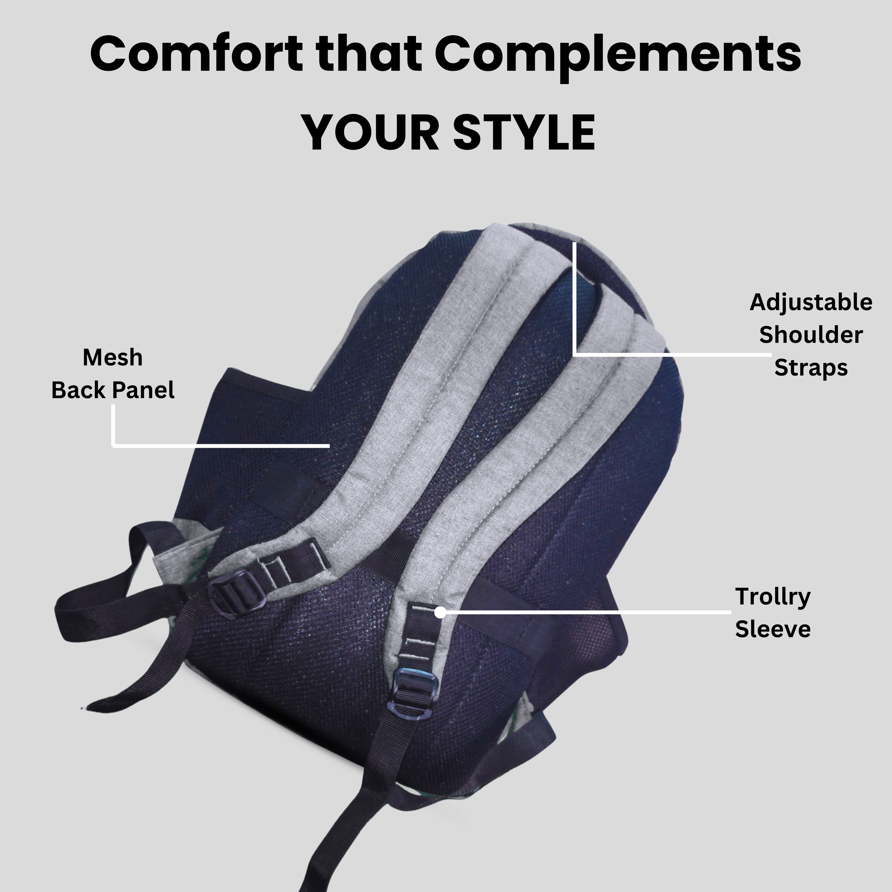 Futopia 22L Laptop Backpack – Water Resistant Office & Casual Bag for Men and Women – Fits Up to 15.6-Inch Laptops – Durable Linen Polyester (Gray)
