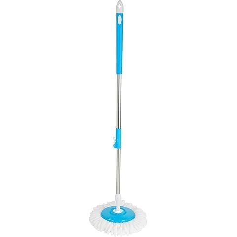 NOVITA 360° Spin Mop Pole Replacement Handle with Adjustable Telescopic Design – Blue