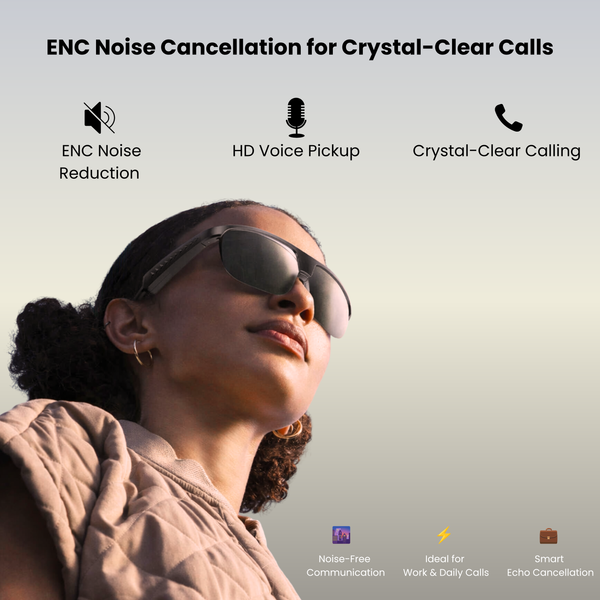 Futopia AIVIS-L AI Smart Audio Glasses with ENC Noise Cancellation, Stereo Speakers, AI Translation-Hands-Free Music,Calls,Open Ear Music, Sport Headset, Connect with Your Mobile