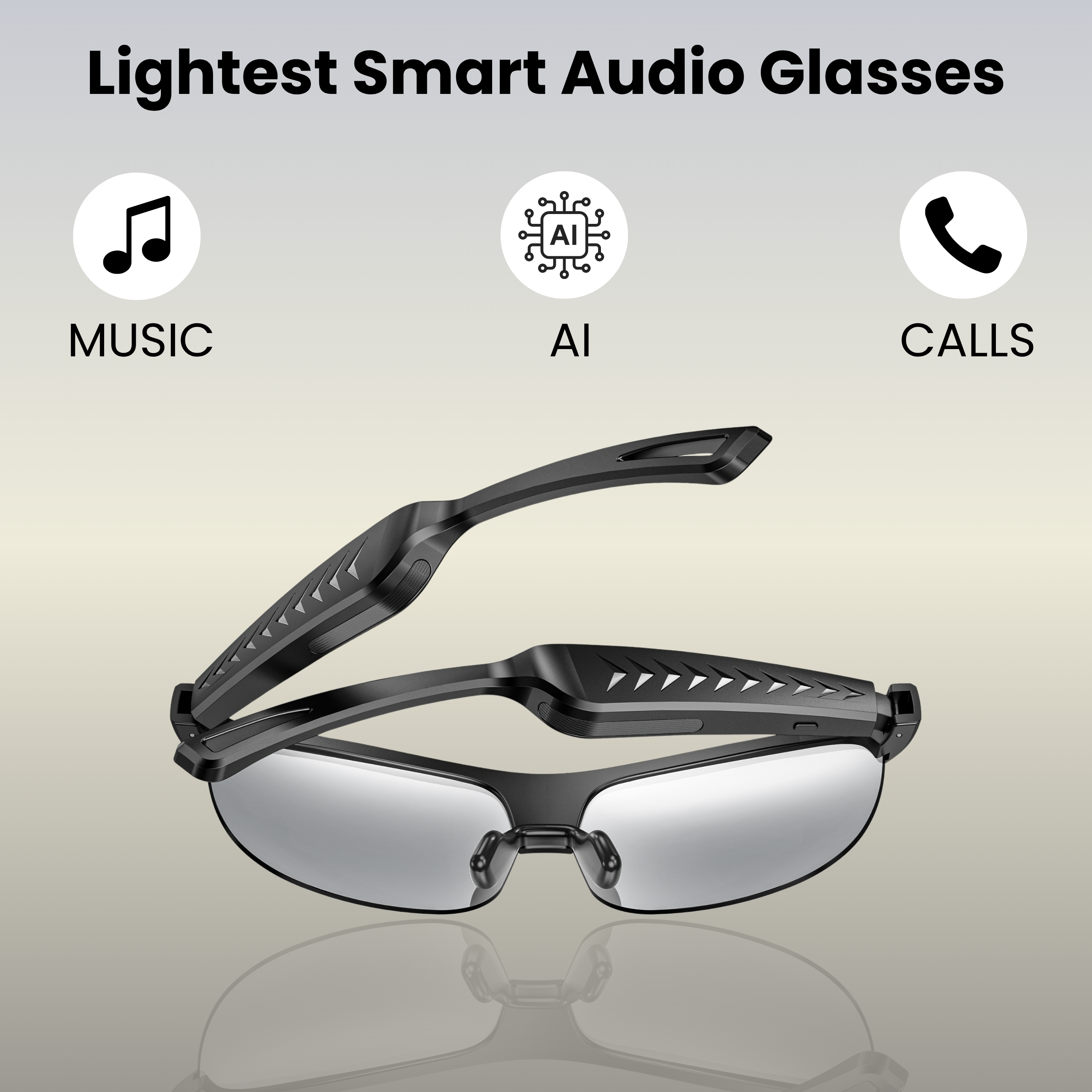 Futopia AIVIS-L AI Smart Audio Glasses with ENC Noise Cancellation, Stereo Speakers, AI Translation-Hands-Free Music,Calls,Open Ear Music, Sport Headset, Connect with Your Mobile