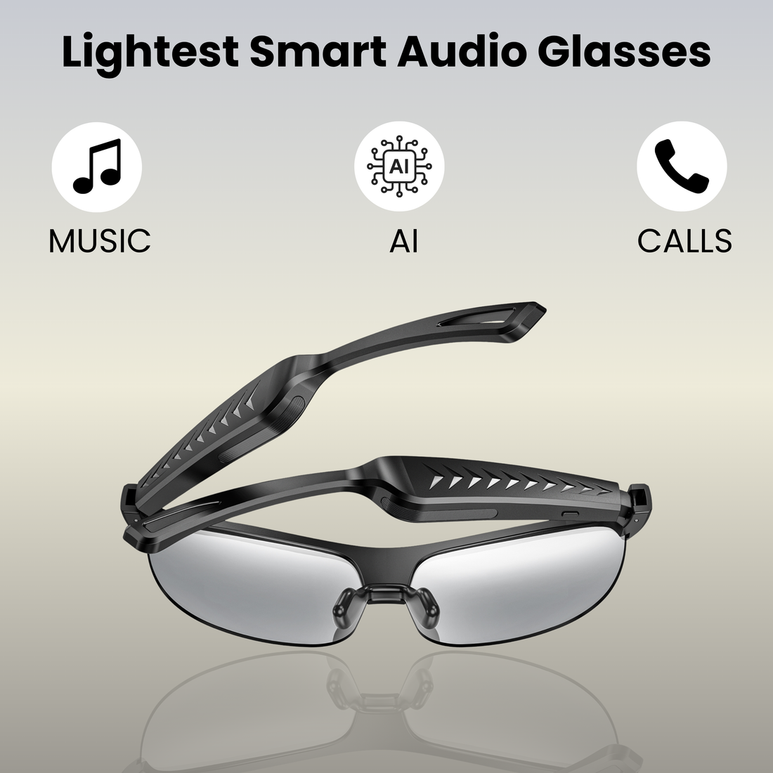 Futopia AIVIS-L AI Smart Audio Glasses with ENC Noise Cancellation, Stereo Speakers, AI Translation-Hands-Free Music,Calls,Open Ear Music, Sport Headset, Connect with Your Mobile