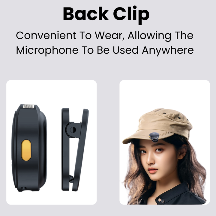 Wireless Rechargeable Microphone with Charging Base 300mAh, Noise Cancellation Mic, Clip-On Collar, 3Hr Playtime, 20m Range Perfect for YouTube, Podcast, Vlogging, Streaming & Video Recording