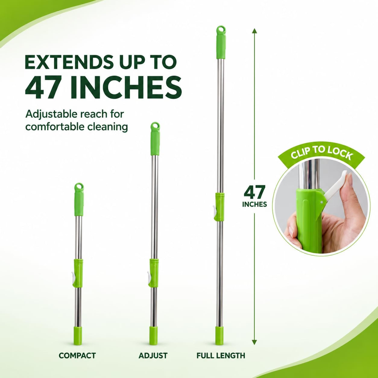 Novita 360° Spin Mop Bucket Set | Steel Jali with Heavy Smart System | Easy Rinse | Telescopic Microfiber Mop |1+1 Refill | Pocha | Big Wheels | Removes Over 99%* Bacteria- (Green)