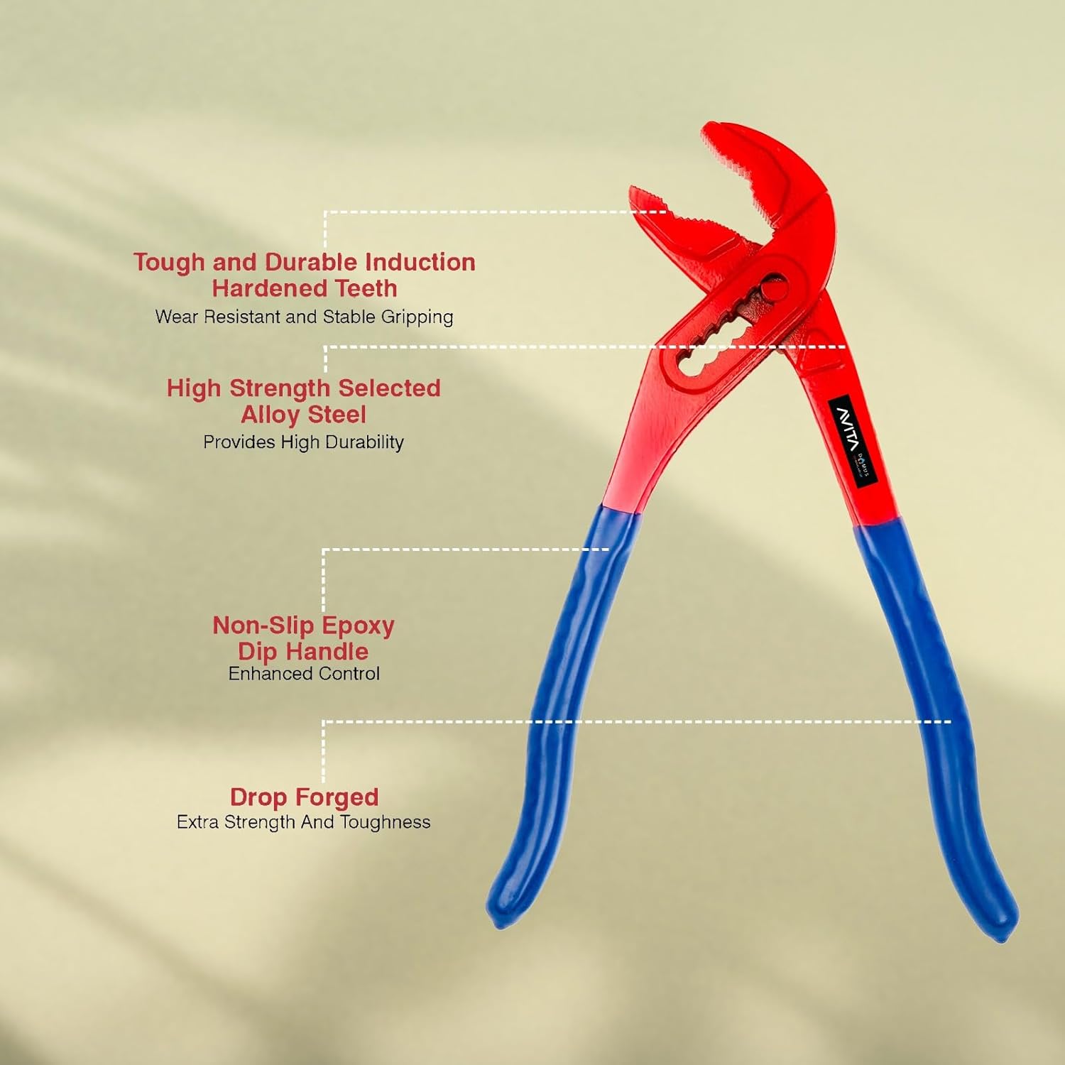 Novita Hand Tool WPPR10 10" Water Pump Pliers: Professional Grade for Home & Industrial Use