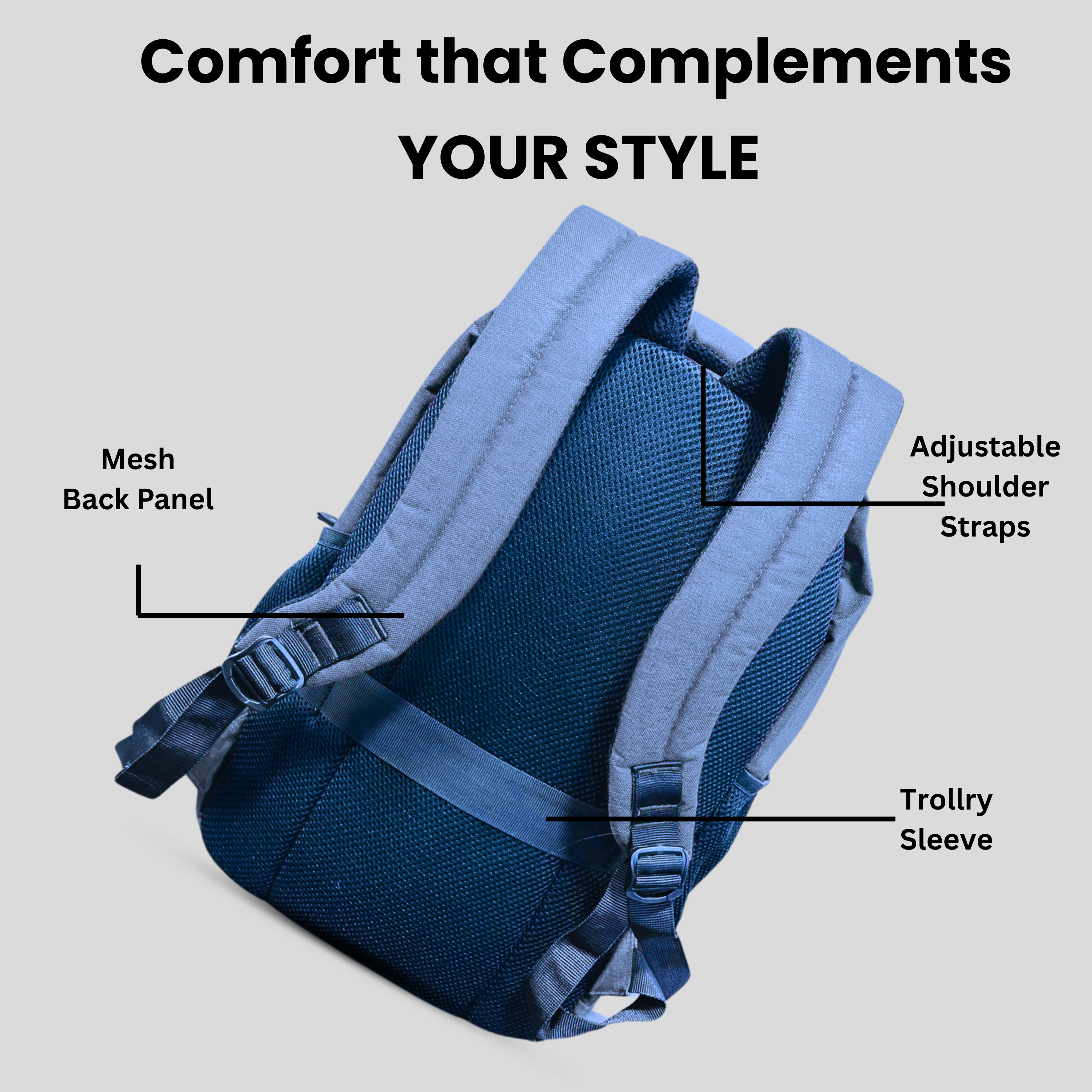 Futopia 25L Capacity Backpack Casual Bag With Fits 15.6 Inch Laptop, Organizer Compartments | 2 Front Zipp Pocket, Both Side Bottle Pockets, Luggage Strap For Men & Women Perfect For Office & College -Blue