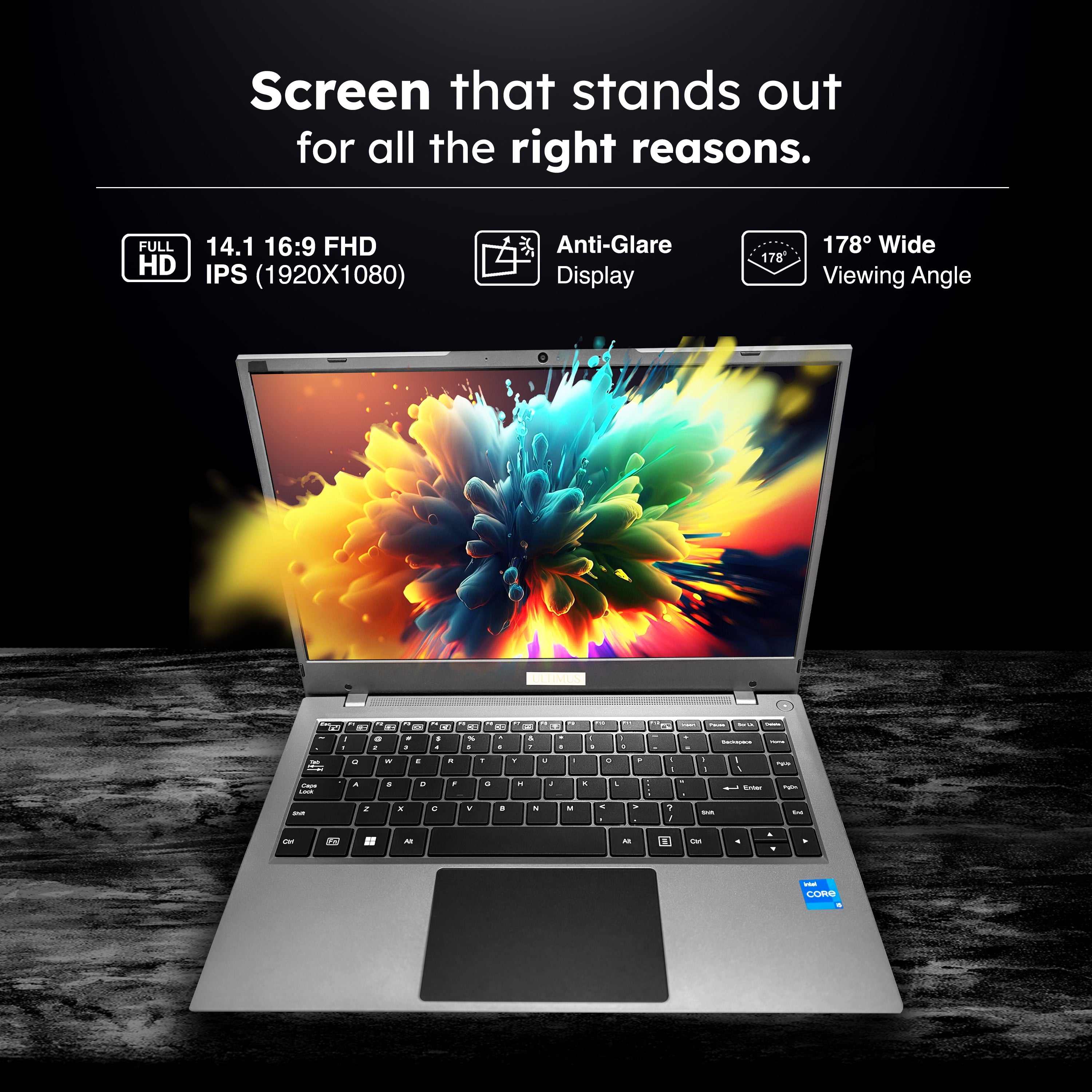 Ultimus APEX5 Laptop Intel core i5 12th Gen 1235U Laptop 8GB RAM 512GB SSD Expandable~1TB FHD MS Office 365 (Trial) Silver