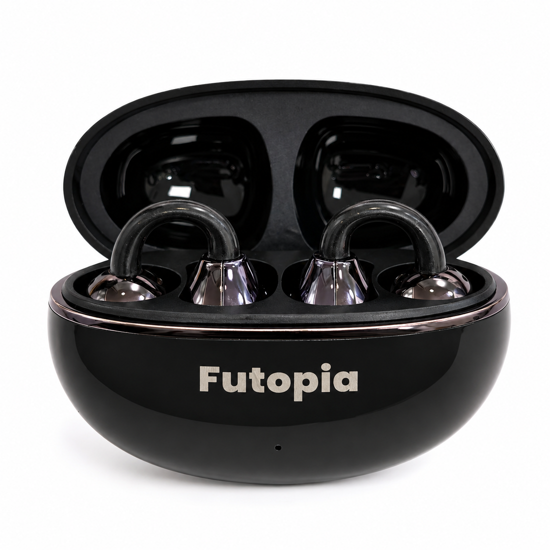 Futopia Loop (OWS) Wireless Bluetooth Earbuds 5.4, Open Ear Design, 10mm Copper Speaker, 300mAh Charging Case, Type-C Fast Charging, HD Sound, BT Name Change, Built-in Mic