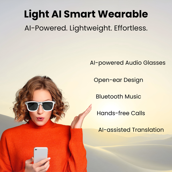 Futopia AIVIS-G AI Smart Glasses|Voice Assistant,Stereo Audio,Dual Mic ENC|Calls,Music & Translation|Real-time Translation|Meeting Minutes|Dual-Microphone|Noise Reduction|Single-Point Touch