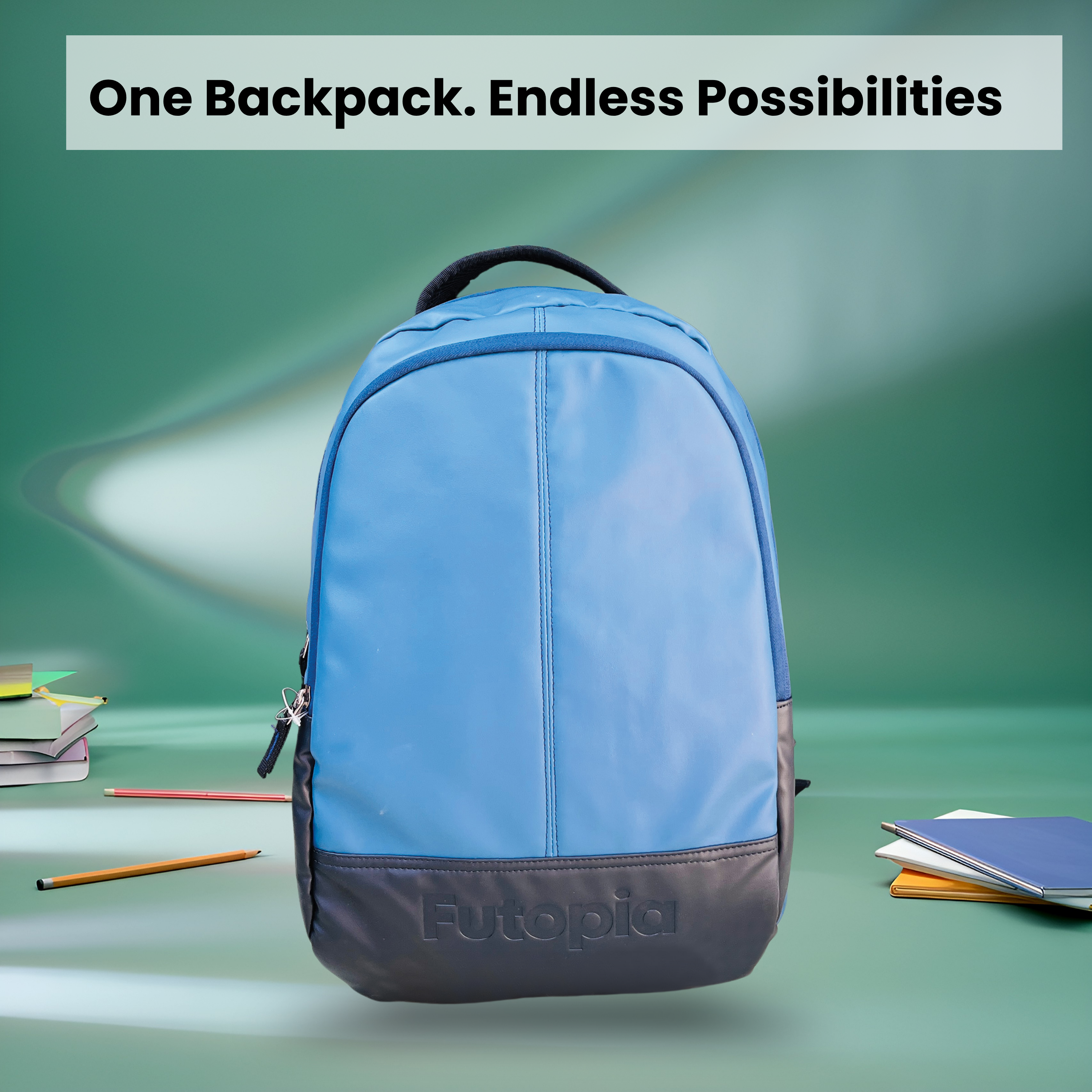 Premium 26L Capacity Backpack Casual Bag With Fit 15.6 Inch Laptop, Side And Front Side Zipp Store, Luggage Strap, Lightweight & Durable Design For Men & Women Perfect For Office & College -blue