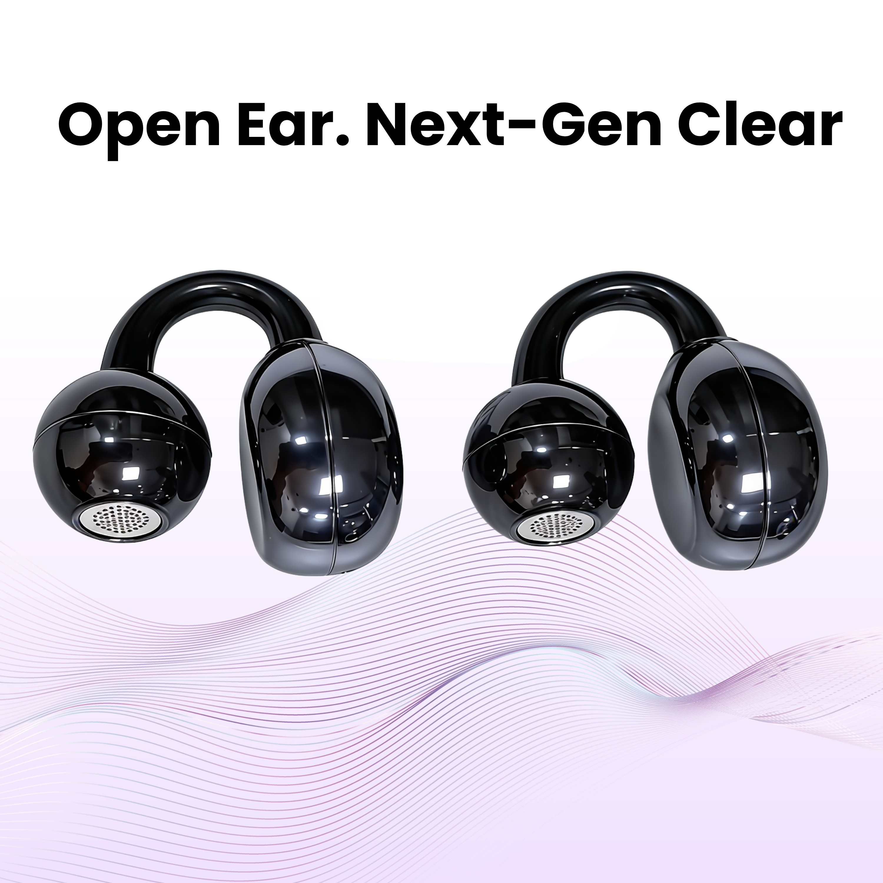 Futopia Loop (OWS) Wireless Bluetooth Earbuds 5.4, Open Ear Design, 10mm Copper Speaker, 300mAh Charging Case, Type-C Fast Charging, HD Sound, BT Name Change, Built-in Mic