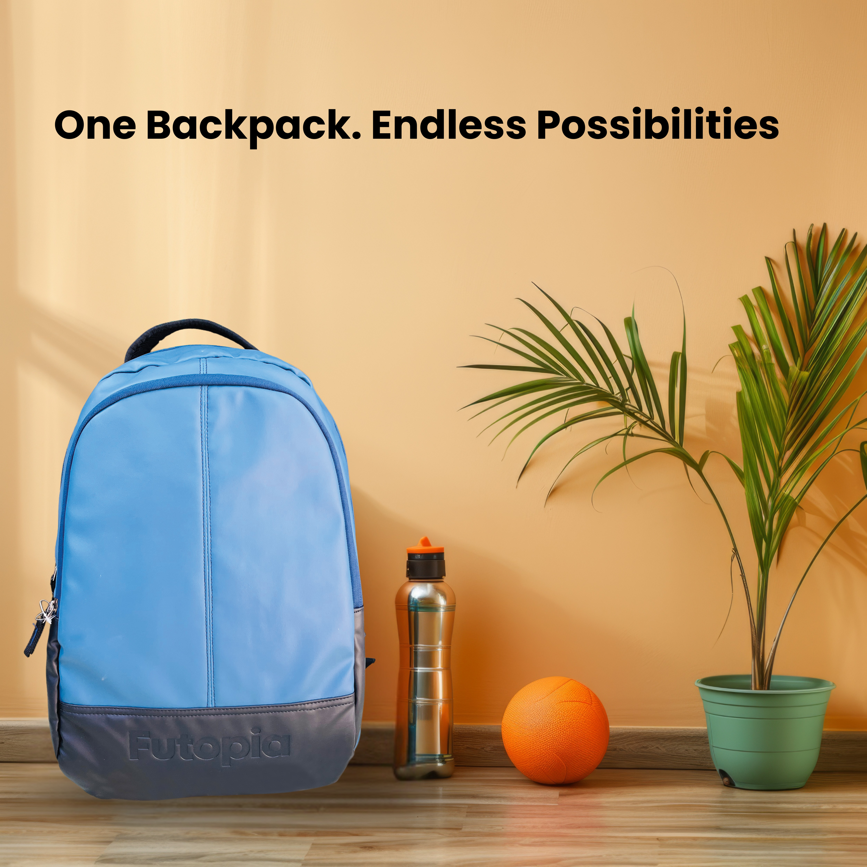 Premium 26L Capacity Backpack Casual Bag With Fit 15.6 Inch Laptop, Side And Front Side Zipp Store, Luggage Strap, Lightweight & Durable Design For Men & Women Perfect For Office & College -blue