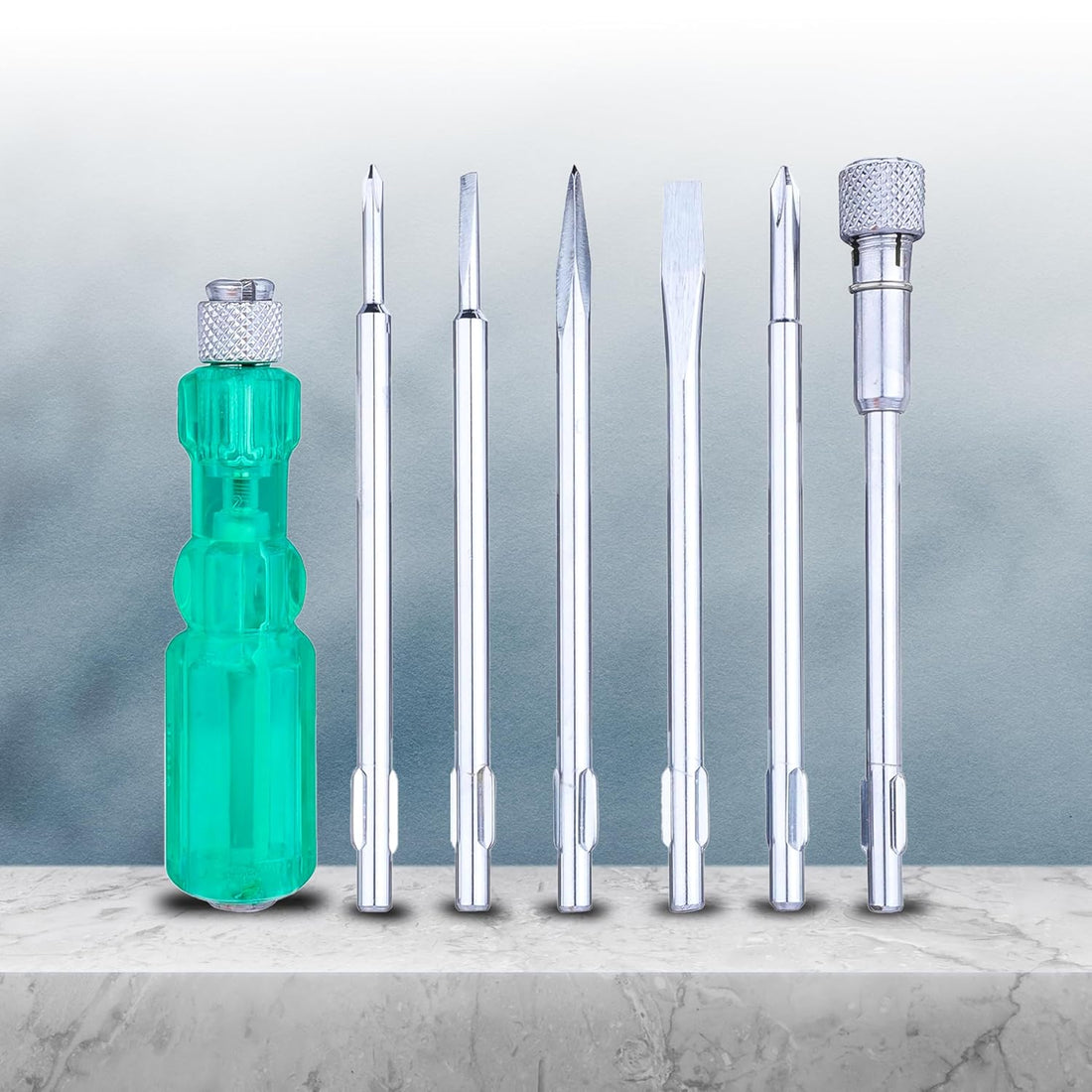 Novita Handtools DN-800 Professional Screw-driver Set with 8 Blades & Tester (Includes 3 Flat/Slotted, 3 Star/Phillips, 1 Poker, and 1 Extension blade)