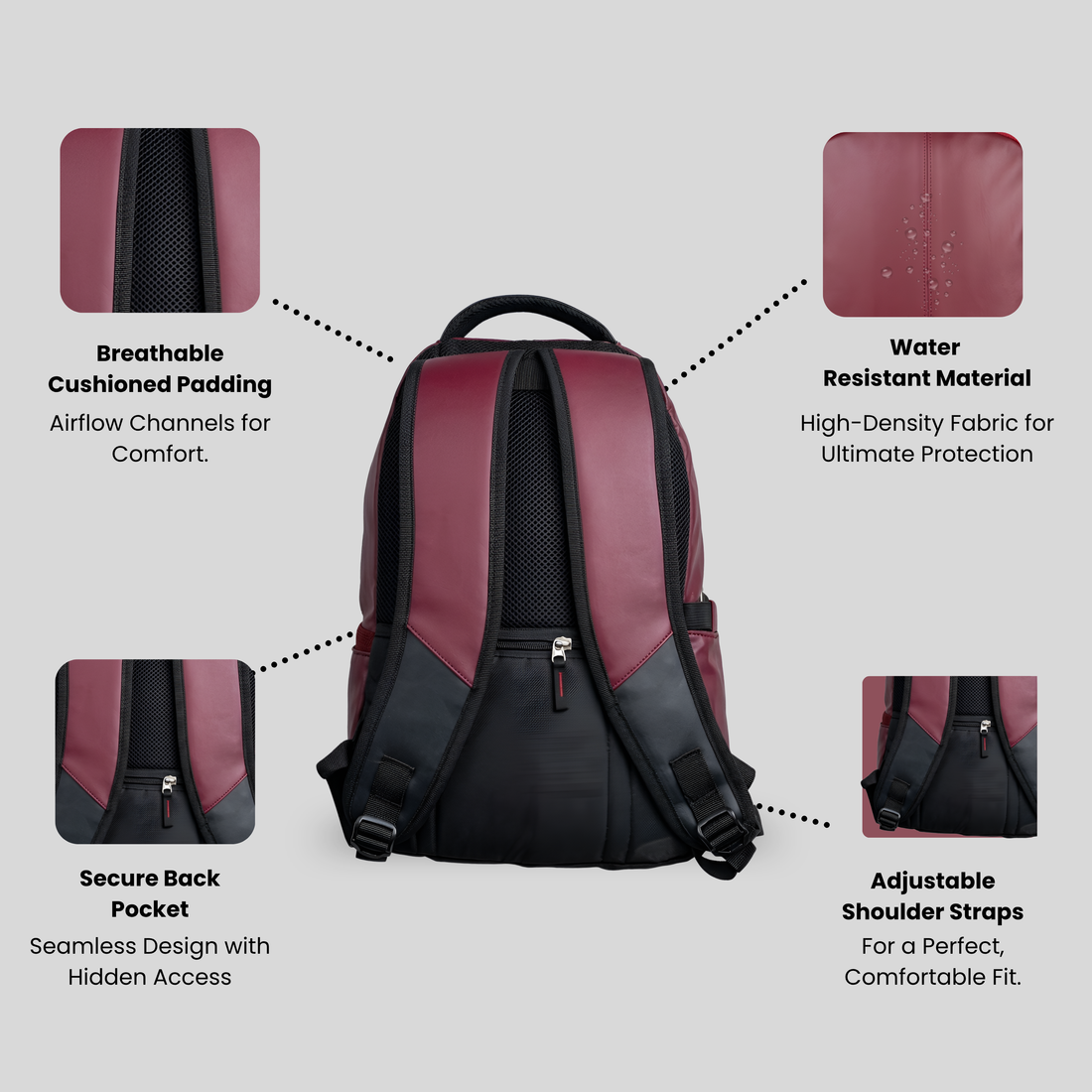 Futopia Large 35L Capacity Backpack Pu Leather Casual Bag With Fits Up To 17.3 Inch Laptop, Organizer Compartments | Back Zipper Pocket, Side Bottle & Small Zipper Pocket, For Men And Women, Unisex -