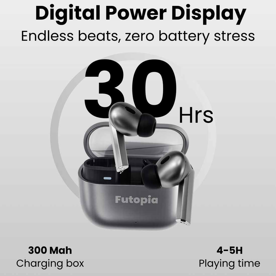 Futopia Wireless Earpods with Magnetic On/Off | Bluetooth 5.4 Earbuds, 13mm Drivers, Type-C Fast Charging, HD Sound & 4-5H Playtime (FGTWSBUDS3PRO)