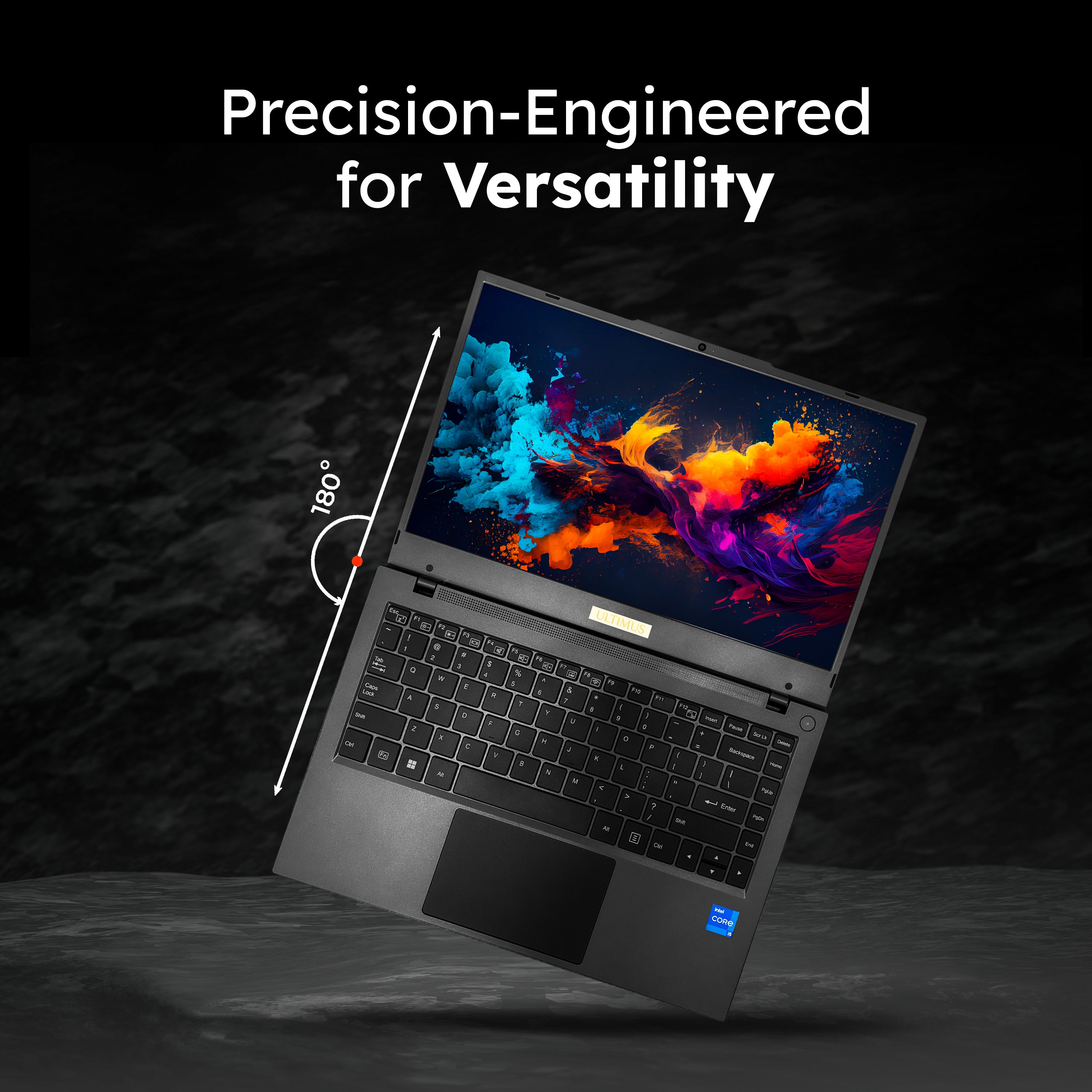 Ultimus APEX5 Laptop Intel core i5 12th Gen 1235U Laptop 8GB RAM 512GB SSD Expandable~1TB FHD MS Office 365 (Trial) Black