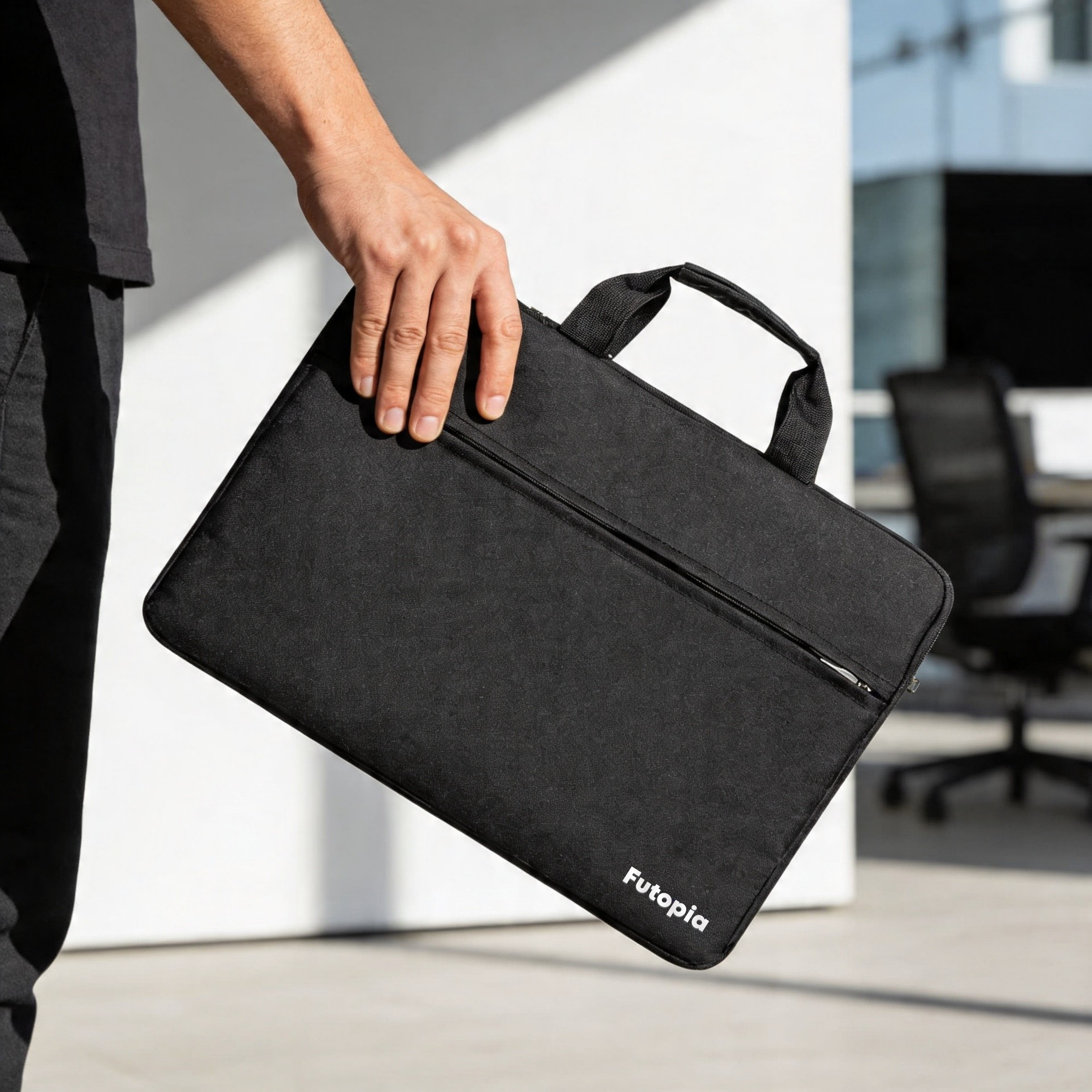Futopia Premium Laptop Sleeve Bag 14.1 Inch with Handle | Laptop Case Cover with Front Zipper Pocket | Water Resistant & Shockproof | Soft Padded Interior for Men & Women (Office & Travel)
