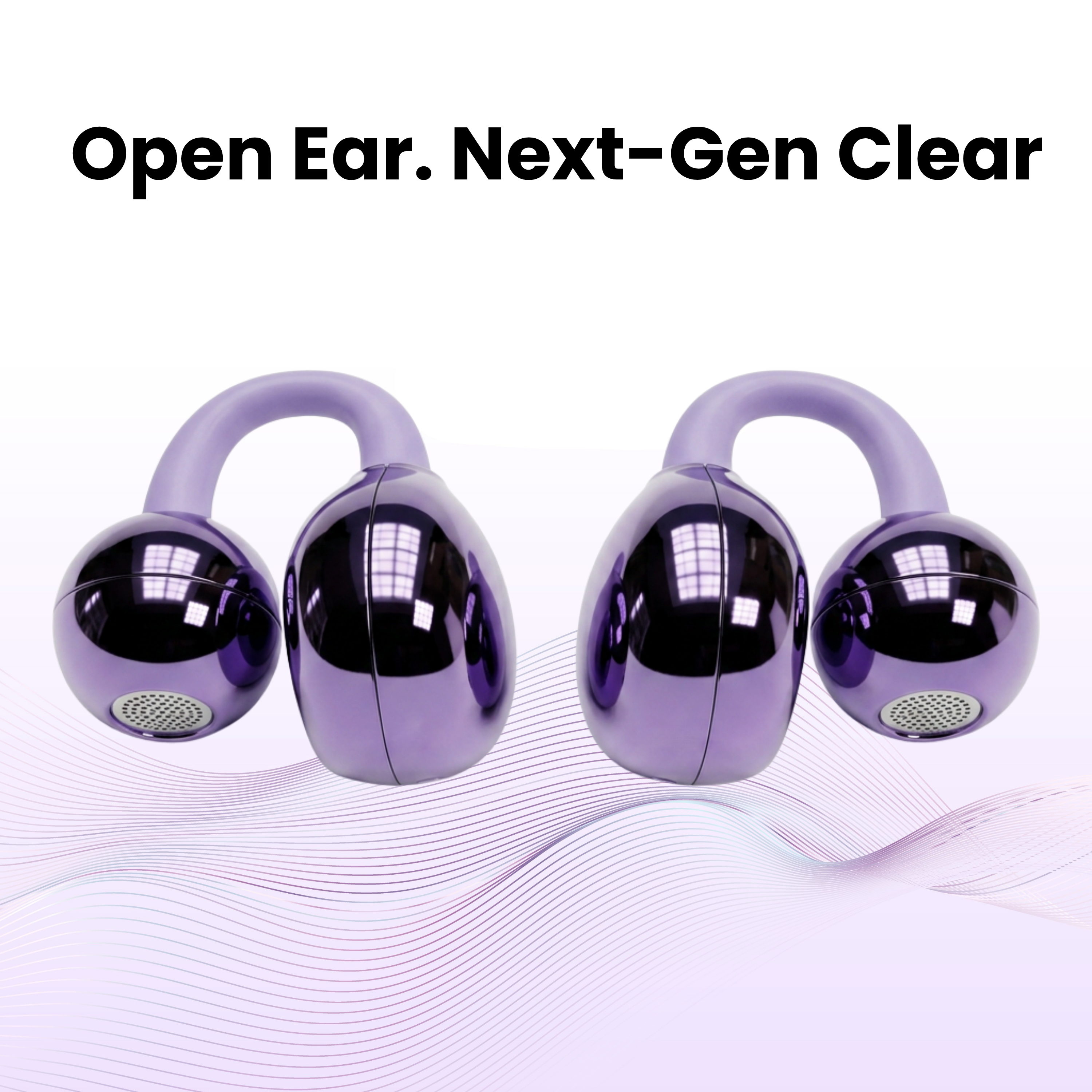 Futopia Loop (OWS) Wireless Bluetooth Earbuds 5.4, Open Ear Design, 10mm Copper Speaker, 300mAh Charging Case, Type-C Fast Charging, HD Sound, BT Name Change, Built-in Mic