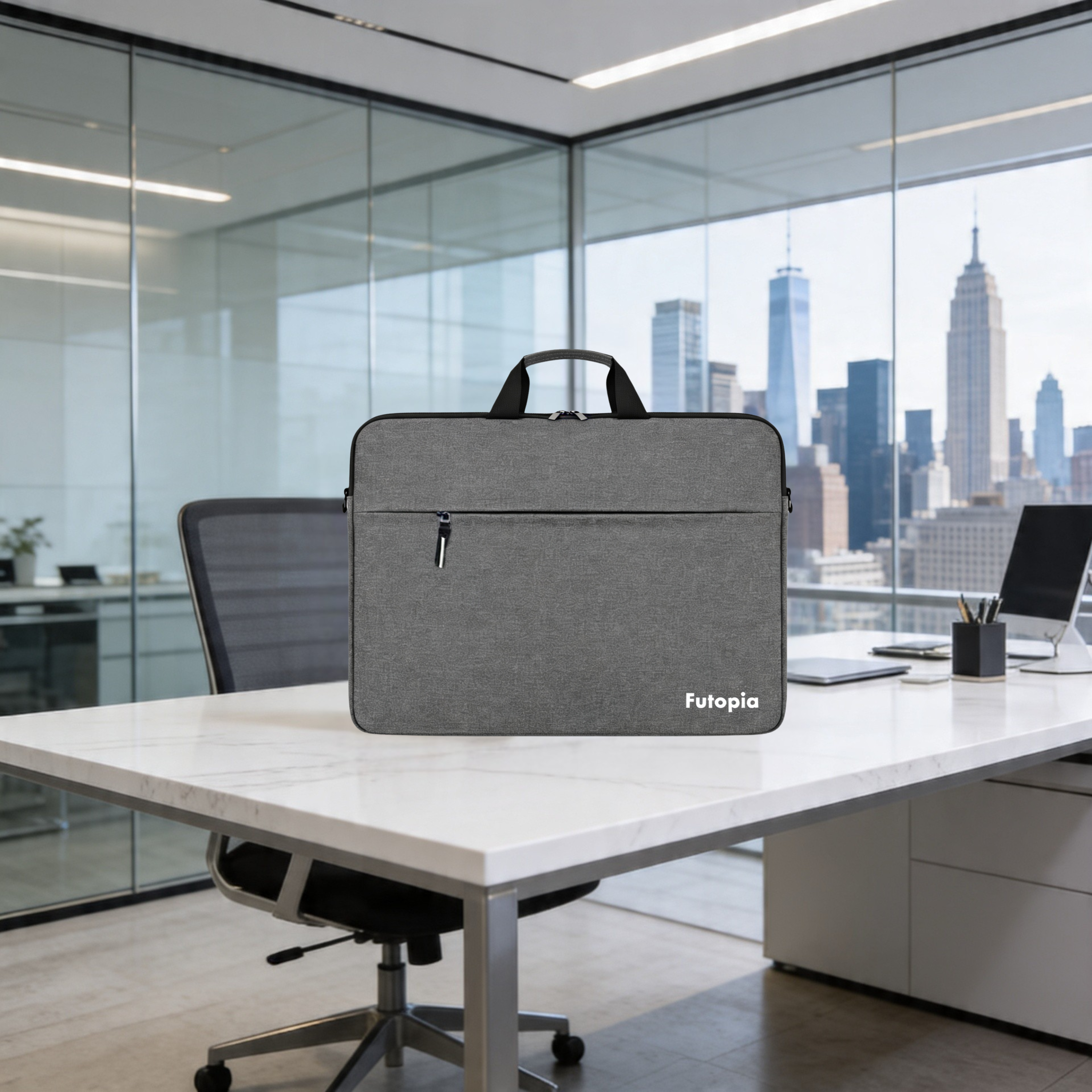 Futopia Premium Laptop Sleeve Bag 15.6 Inch with Handle | Laptop Case Cover with Front Zipper Pocket | Water Resistant & Shockproof | Soft Padded Interior for Men & Women (Office & Travel)