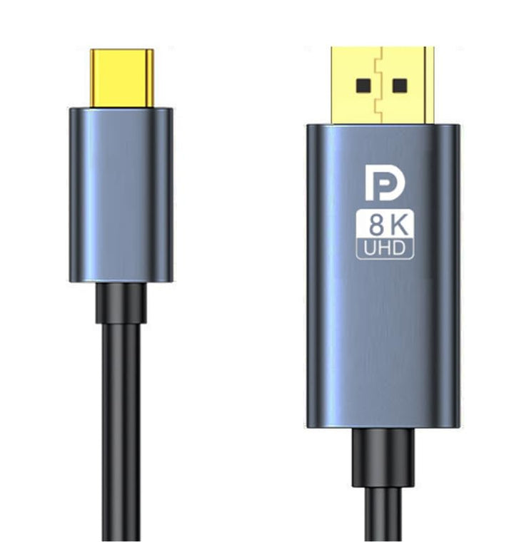 Futopia Type C to DisplayPort Cable 1.5m (4K@60Hz, 2K@144Hz) Braided USB C to DP 1.2 Cord for Thunderbolt 3/4 For iPhone 17/16/15 Pro Max, MacBook M3/M2,...