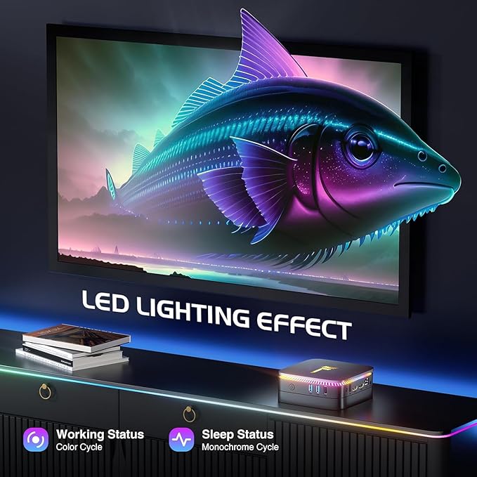 FUTOPIA Ultimus Pulse Mini PC, Intel Alder Lake 12th Gen 𝖭95 Quad Core up to 3.4GHz 8 GB RAM 512GB SSD, Support 4K HDMI with Dual Band WiFi6 BT5.2 3X USB Ports Windows 11 Black