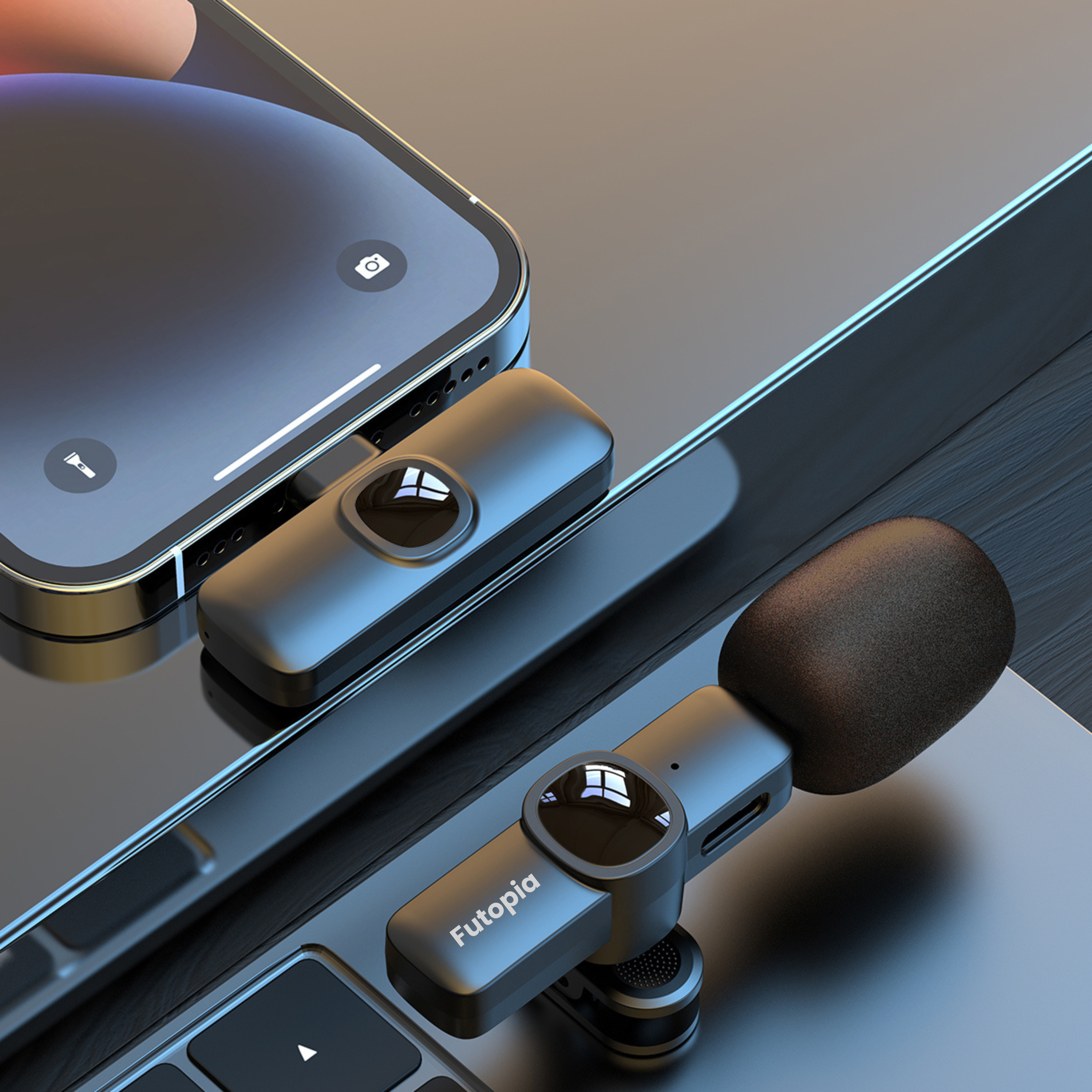 Futopia Wireless Lavalier Microphone for Android & iPhone, Plug & Play Clip-On Mic, AI Noise Cancellation, USB-C Receiver, 6H Battery, YouTube, Vlogging, Interview & Live Streaming