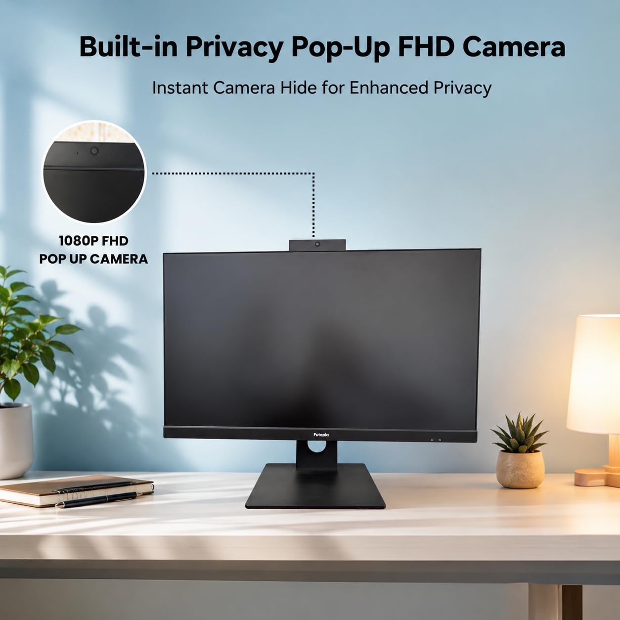 FUTOPIA A112261 All-in-One Desktop PC | Intel Core i5-14400 | 23.8" Full HD IPS Display | 16GB DDR4 RAM | 512GB NVMe SSD | Windows 11 Pro | WiFi 6 | Webcam & Mic