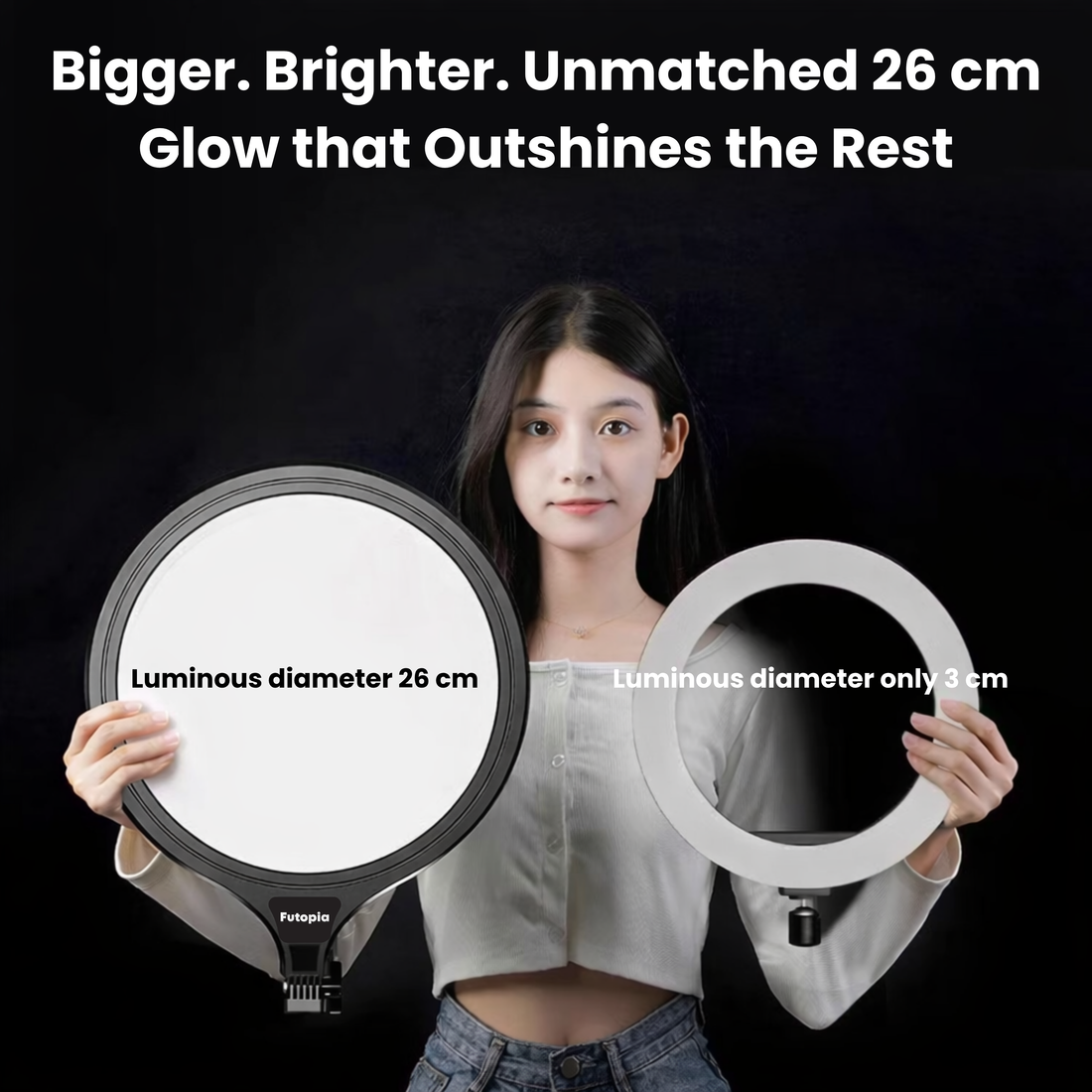 Futopia 10-Inch LED Ring Light with Tripod Stand | 3 Color Modes (Warm, Cold & Mixed) | Dimmable 10W USB Powered Fill Light for YouTube, Live Streaming, Photoshoot & Video Recording