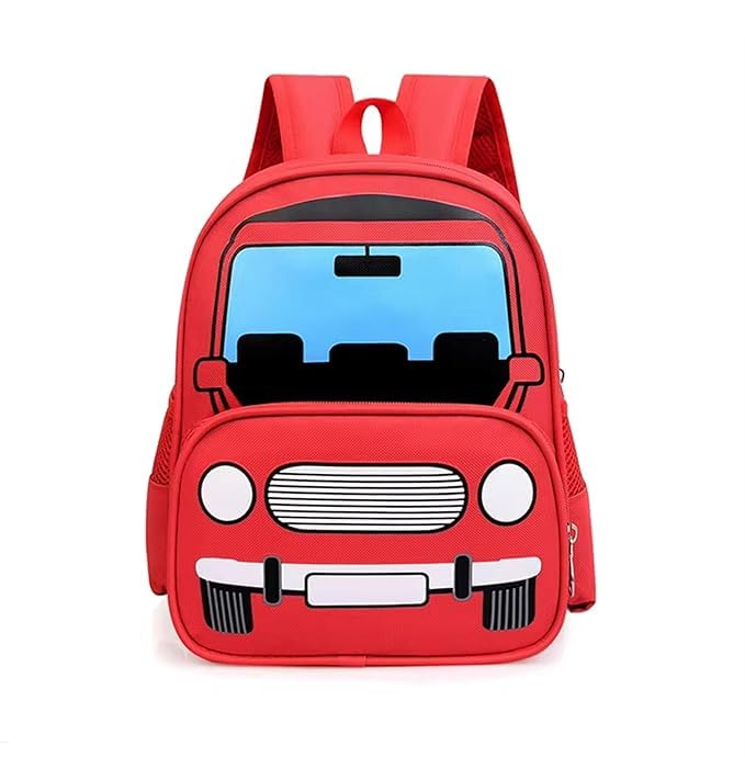 Cute Car Print Mini Backpack for Toddlers | Lightweight Pre-School, Daycare & Picnic Bag for Kids (Ages 2-4 Years) | Durable & Easy-Clean Small Bag for Boys & Girls