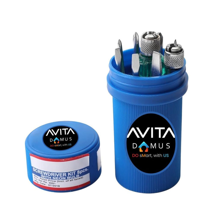 Handtools DN-800 Professional Screw-driver Set with 8 Blades & Tester (Includes 3 Flat/Slotted, 3 Star/Phillips, 1 Poker, and 1 Extension blade)