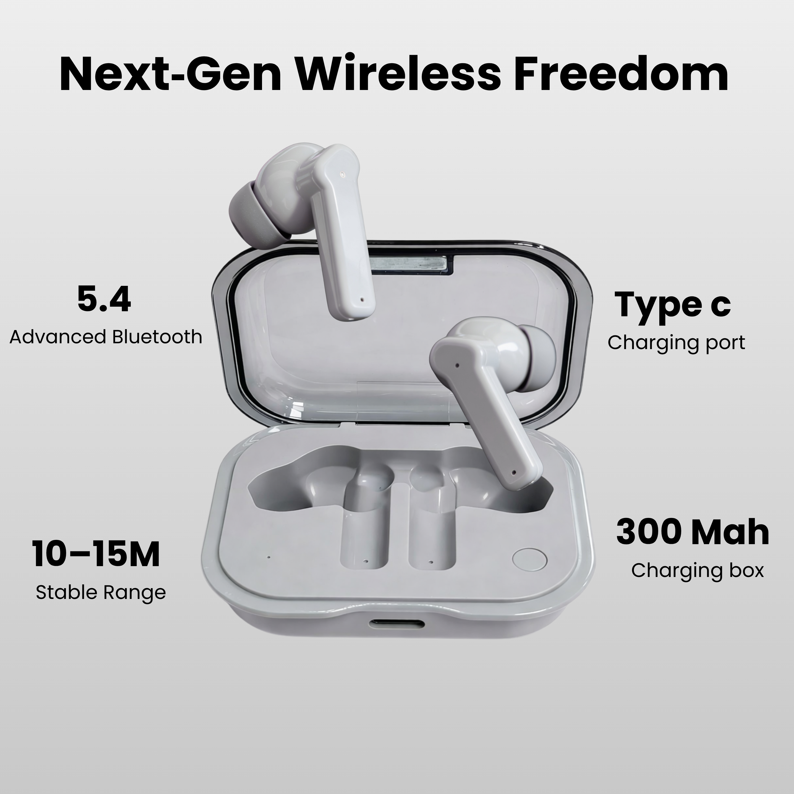 Futopia Wireless Earpods with Charging Case | Bluetooth 5.4 Earbuds, 11mm Drivers, Type-C Fast Charging, HD Sound & 3-4H Playtime (FGTWSNOEAR)