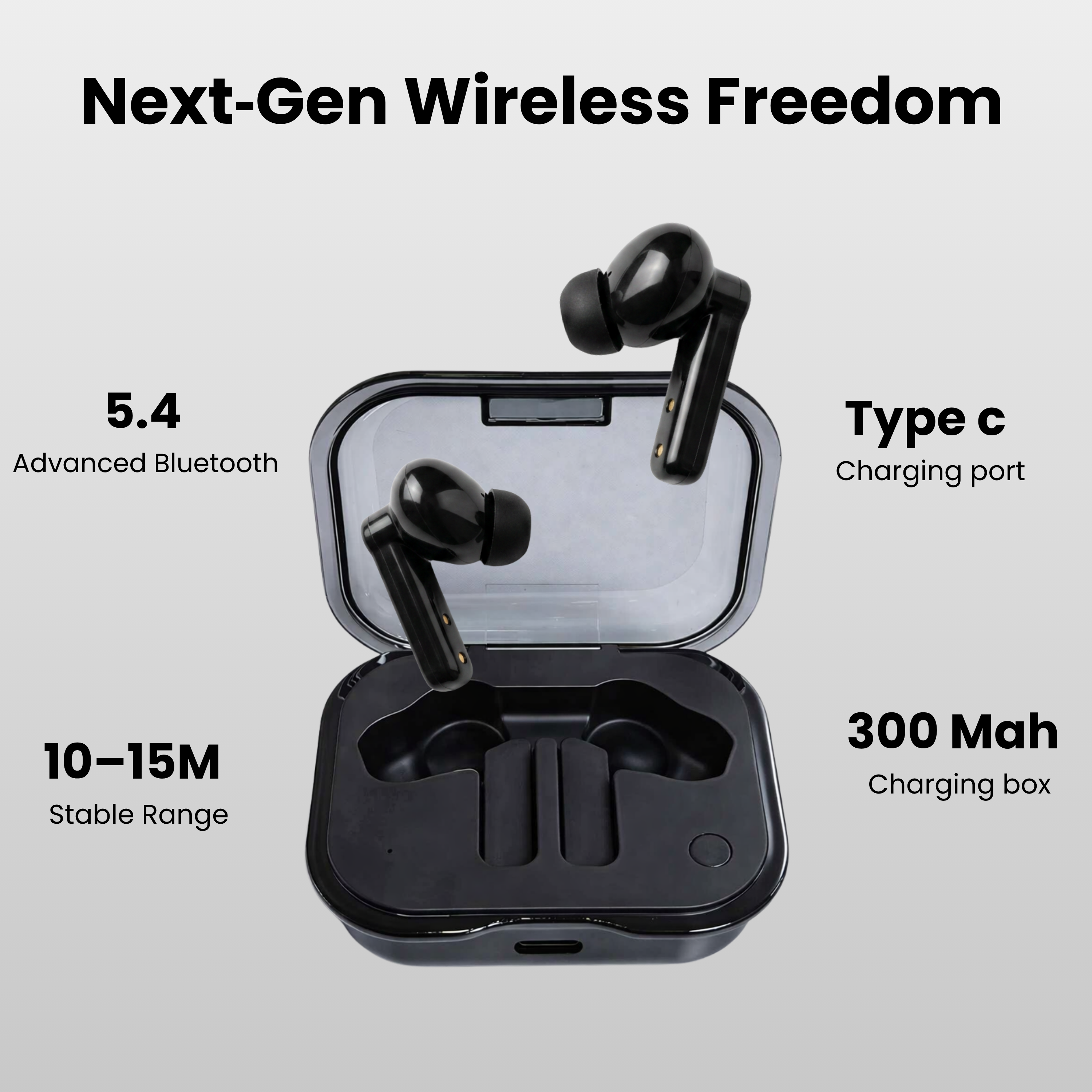 Futopia Wireless Earpods with Charging Case | Bluetooth 5.4 Earbuds, 11mm Drivers, Type-C Fast Charging, HD Sound & 3-4H Playtime (FGTWSNOEAR)
