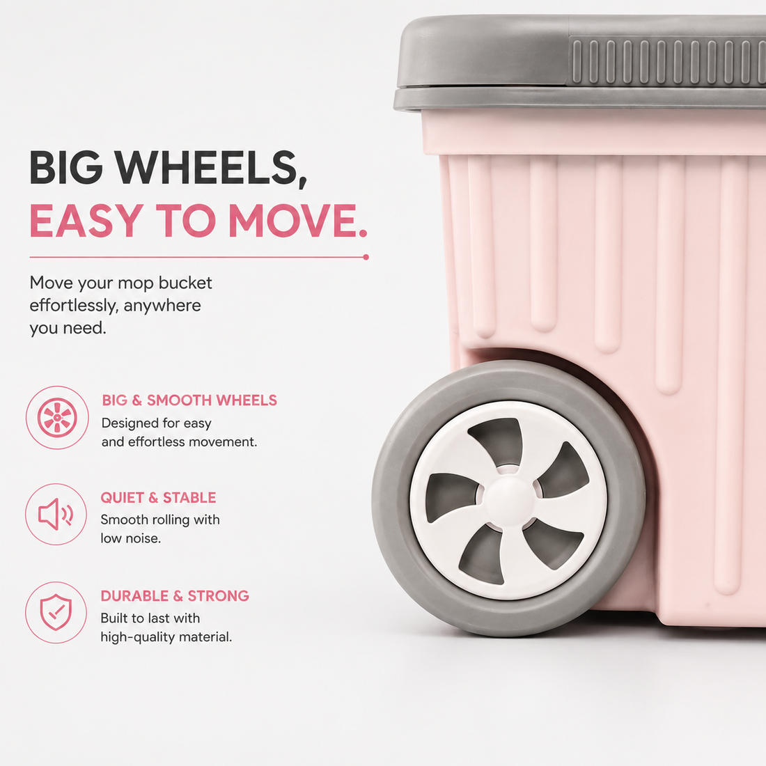 Novita Premium 360° Spin Mop Bucket Set | Steel Jali with Heavy Smart System | Easy Rinse | Telescopic Microfiber Mop & Soap Dispenser |1+1 Refill | Pocha | Big Wheels | Removes Over 99%* Bacteria