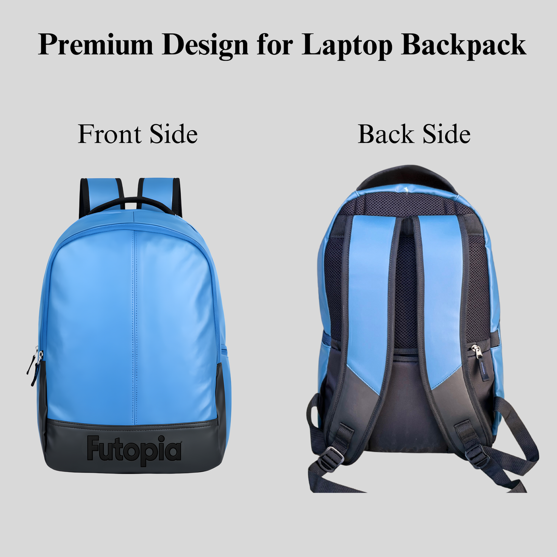 Futopia Premium 26L Capacity Backpack Casual Bag With Fit 15.6 Inch Laptop, Side And Front Side Zipp Store, Luggage Strap, Lightweight & Durable Design For Men & Women Perfect For Office & College -blue