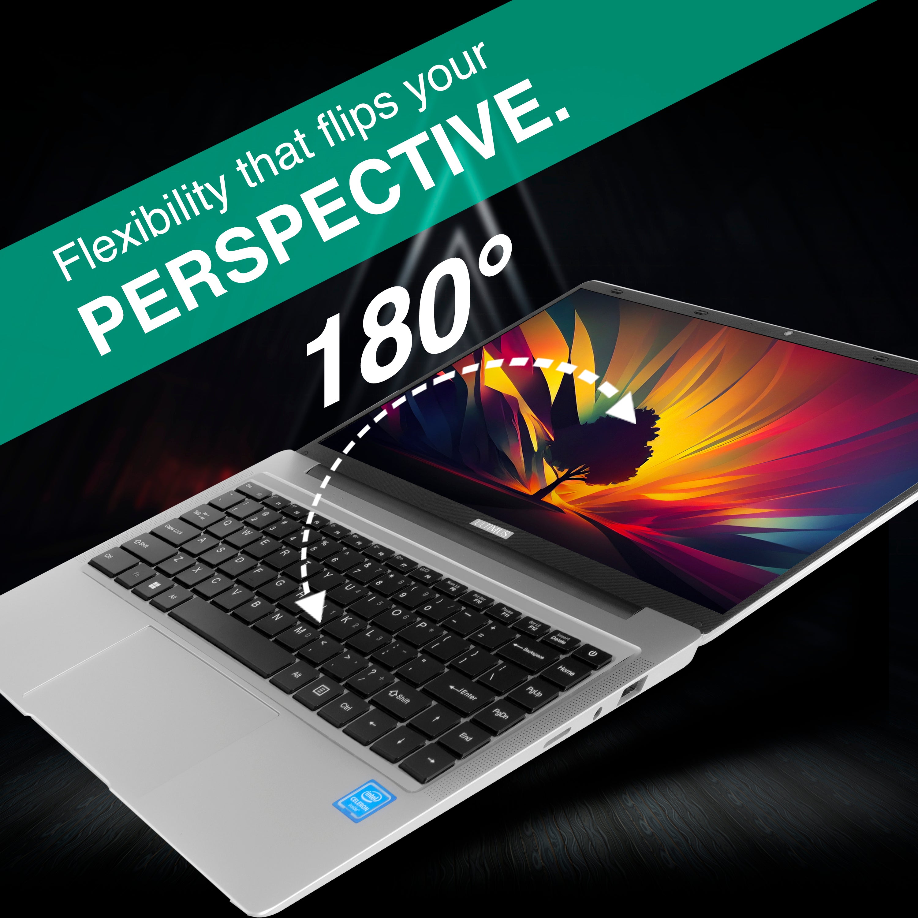 ULTIMUS APEX Laptop Intel Celeron Dual Core 8 GB LPDDR4 512 GB SSD Expandable~1TB 14.1 FHD IPS Laptop, Win 11 Home 1.25KG Silver