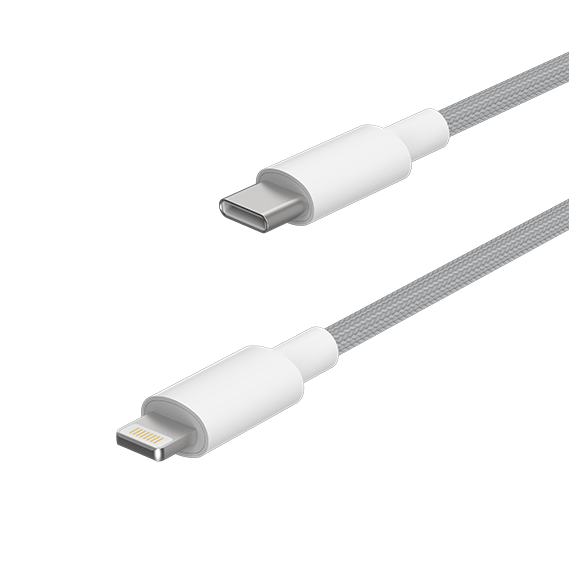 FUTOPIA Ultimus L2 Flexible 3A Fast Charging 1m Type C to Light.ning Braided Cable for Smartphones, Tablets & other Type C devices (FDDCITC-6026-WH, White)