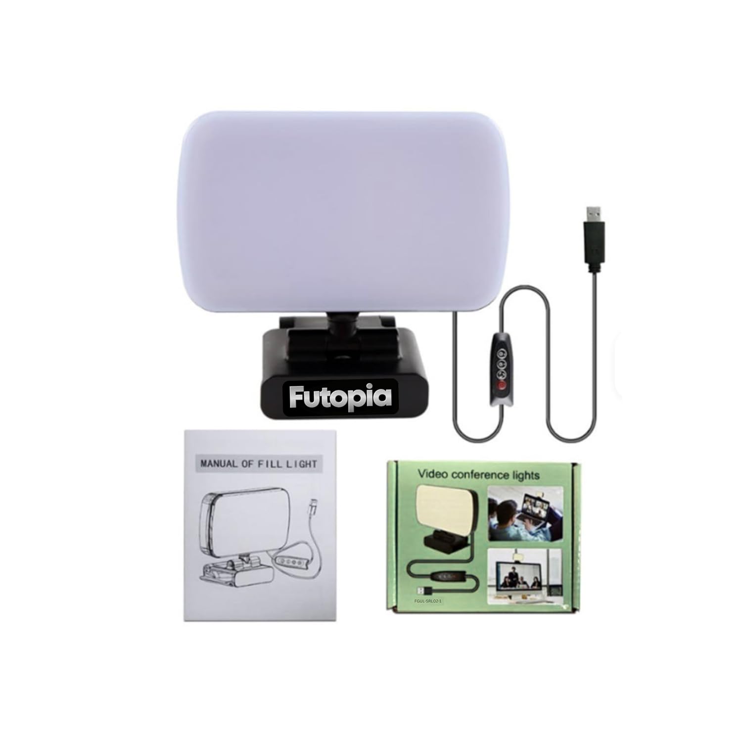 Futopia LED Video Conference Light with Clip | USB Powered Ring Fill Light with Adjustable Brightness & 3 Color Modes | Ideal for Laptop, Zoom Calls, Online Meetings & Live Streaming