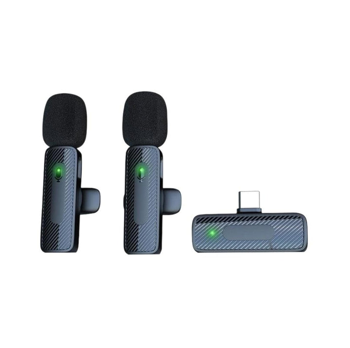 Wireless Lavalier Microphone for USB-C, 2-in-1 Dual Wireless Mic with Intelligent Noise Reduction & Reverb, 20m Range, 6H Battery Life for Vlog, YouTube, Live Stream, Studio