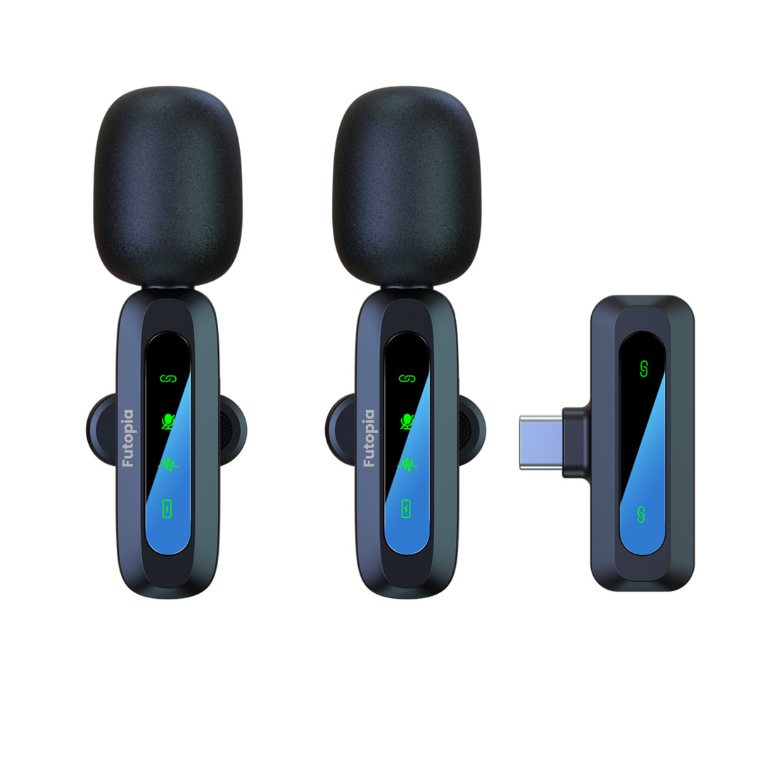 Futopia Wireless Lavalier Microphone, Plug & Play Clip-On Mic with Receiver, AI Noise Cancellation, 6H Battery Backup, USB-C Compatible for YouTube, Vlogging, Interview & Live Streaming
