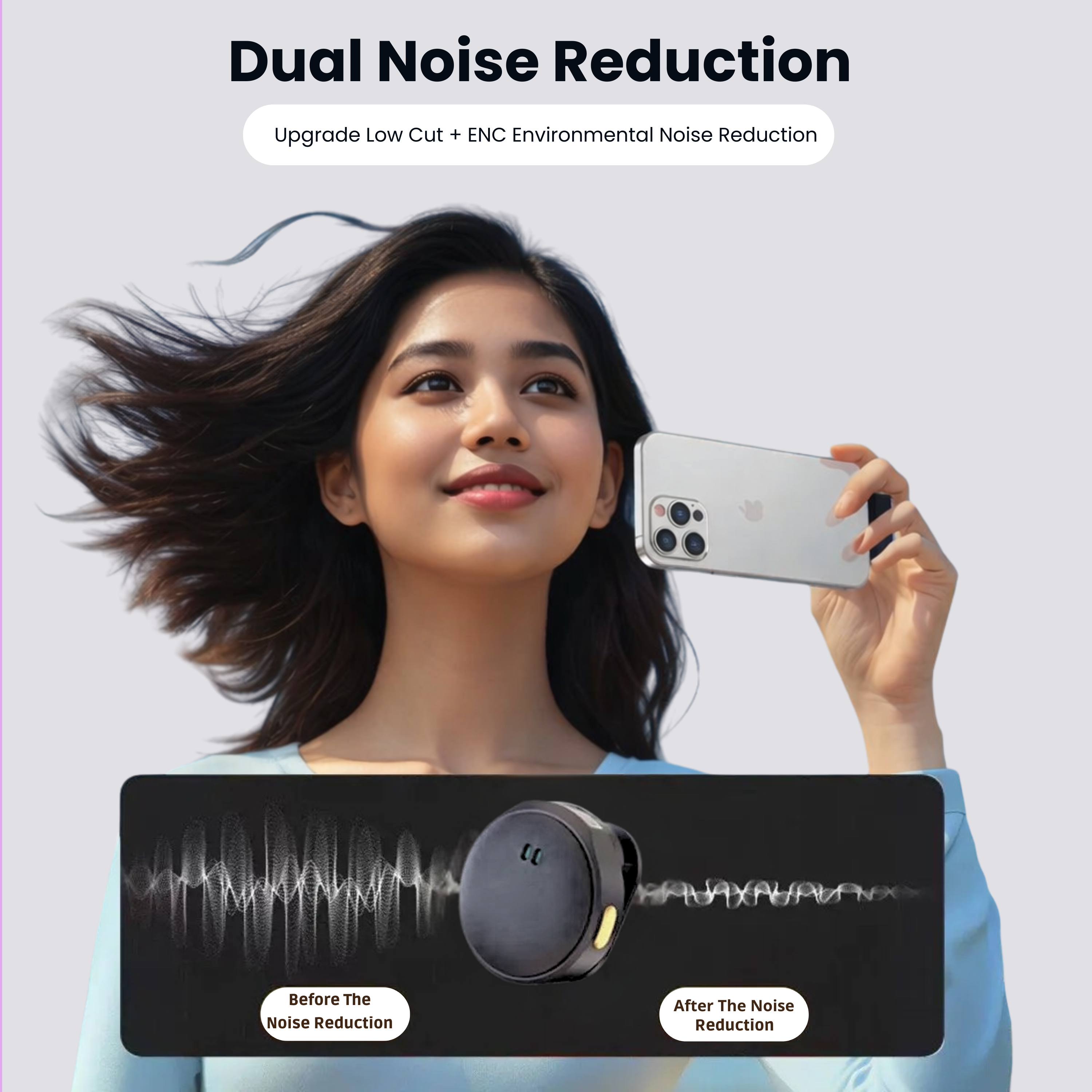 Wireless Rechargeable Microphone with Charging Base 300mAh, Noise Cancellation Mic, Clip-On Collar, 3Hr Playtime, 20m Range Perfect for YouTube, Podcast, Vlogging, Streaming & Video Recording