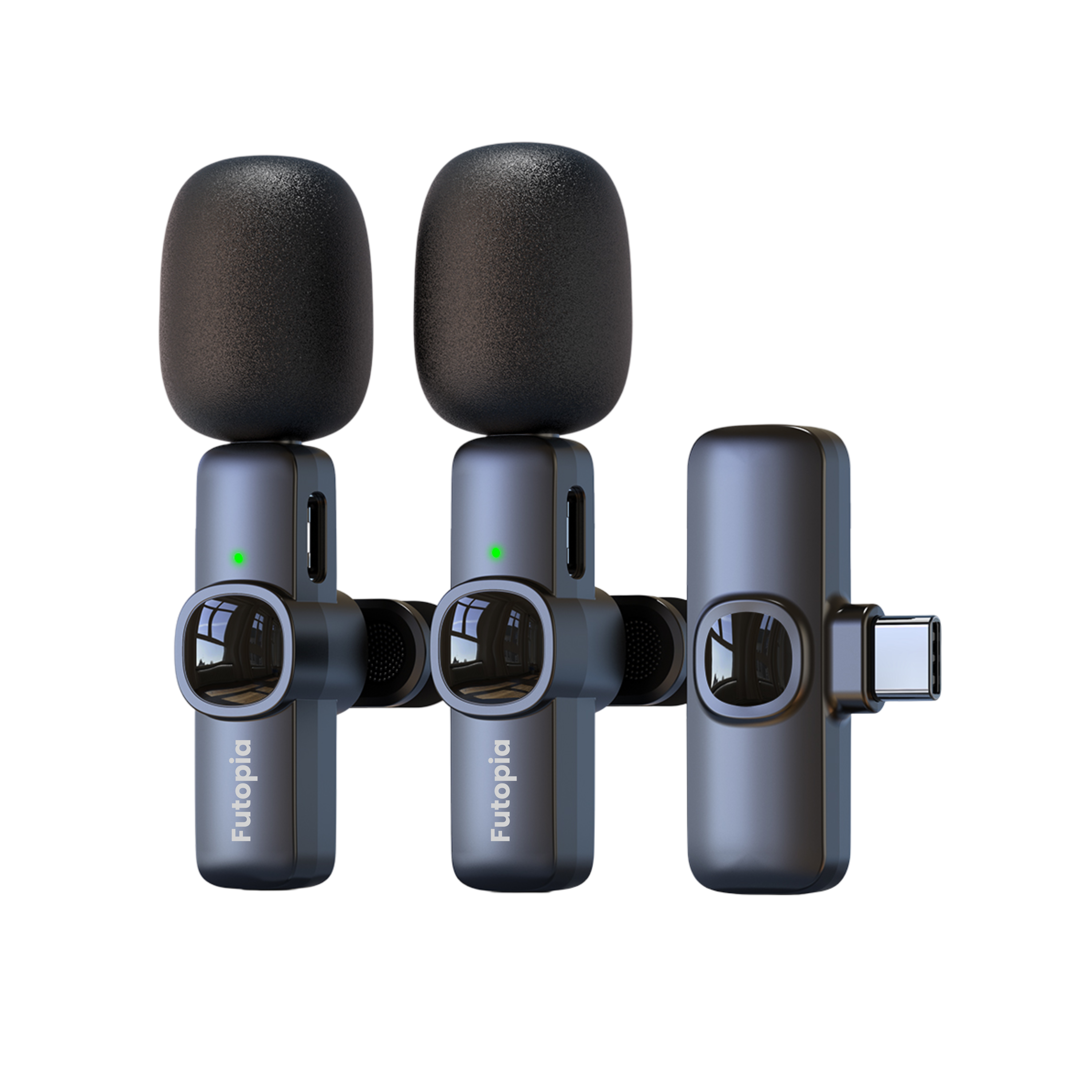 Futopia Wireless Lavalier Microphone for Android & iPhone, Plug & Play Clip-On Mic, AI Noise Cancellation, USB-C Receiver, 6H Battery, YouTube, Vlogging, Interview & Live Streaming