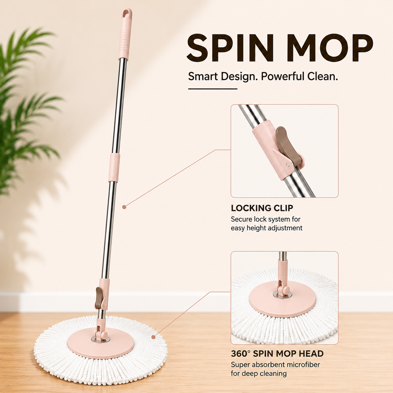 Novita Premium 360° Spin Mop Bucket Set | Steel Jali with Heavy Smart System | Easy Rinse | Telescopic Microfiber Mop & Soap Dispenser |1+1 Refill | Pocha | Big Wheels | Removes Over 99%* Bacteria