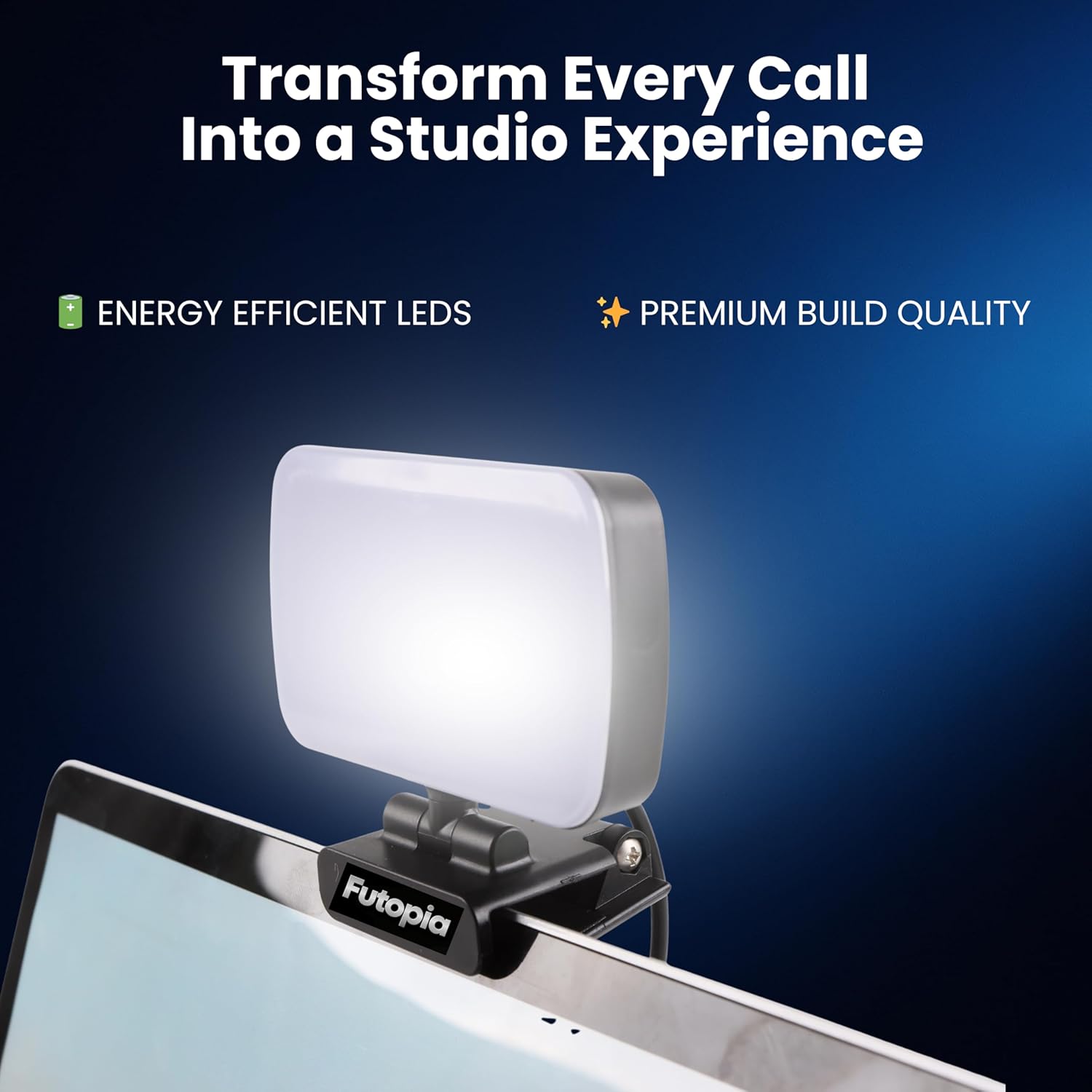 Futopia LED Video Conference Light with Clip | USB Powered Ring Fill Light with Adjustable Brightness & 3 Color Modes | Ideal for Laptop, Zoom Calls, Online Meetings & Live Streaming