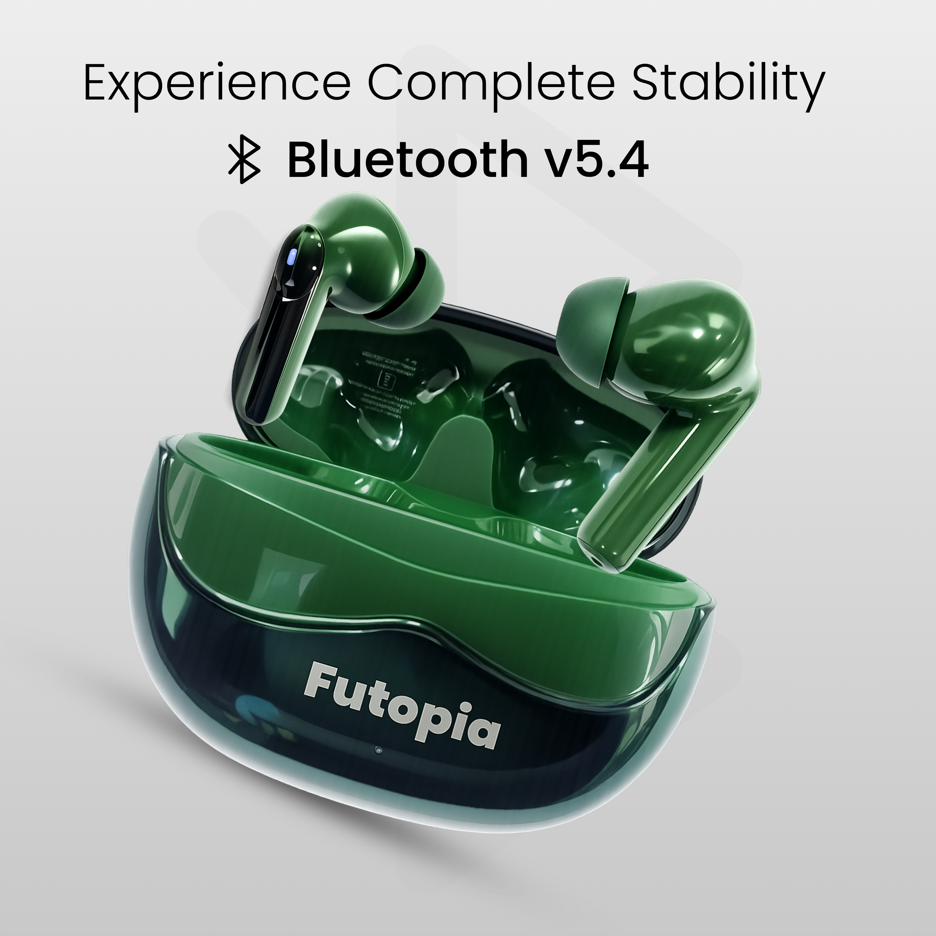 Futopia Wireless Earpods with Charging Case | Bluetooth 5.4 Earbuds, HD Sound, Deep Bass, Type-C Fast Charging & 4-5H Playtime (FGTWSFUSION)