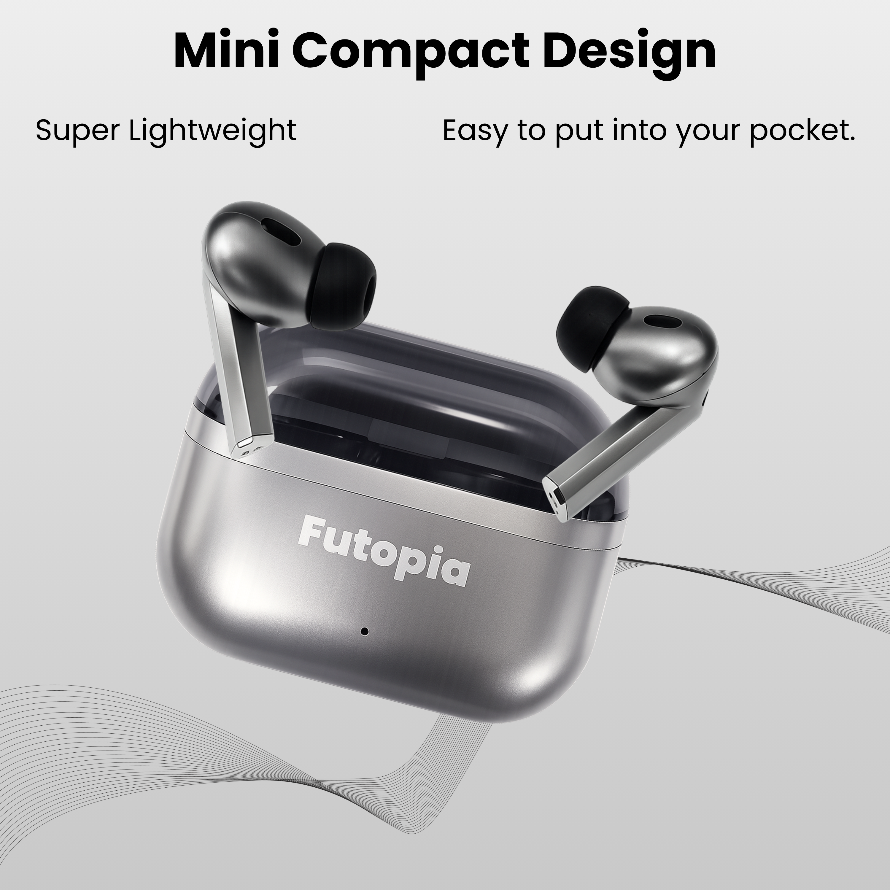 Futopia Wireless Earpods with Magnetic On/Off | Bluetooth 5.4 Earbuds, 13mm Drivers, Type-C Fast Charging, HD Sound & 4-5H Playtime (FGTWSBUDS3PRO)